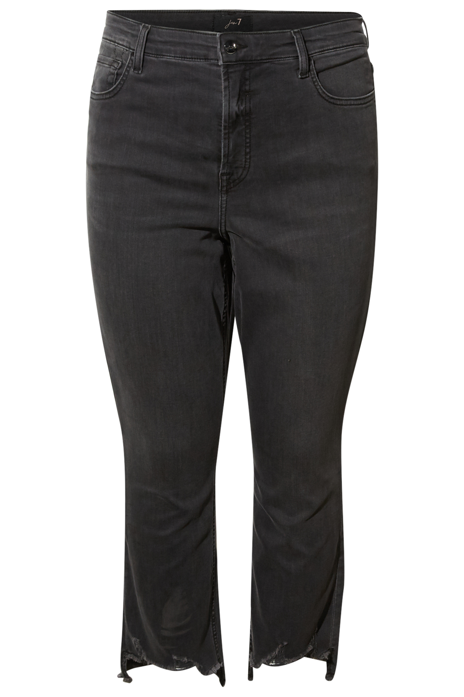 Jen7 High Rise Distressed Hem Straight Jean