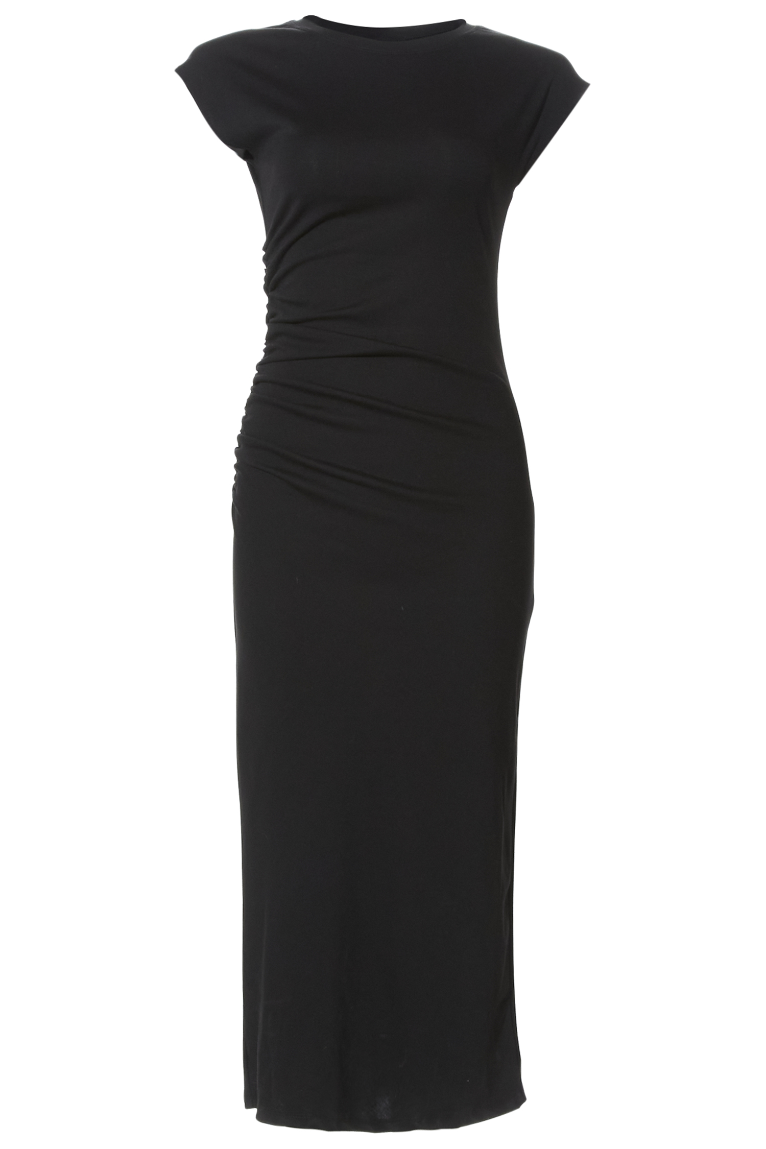Shirred Side Midi Dress