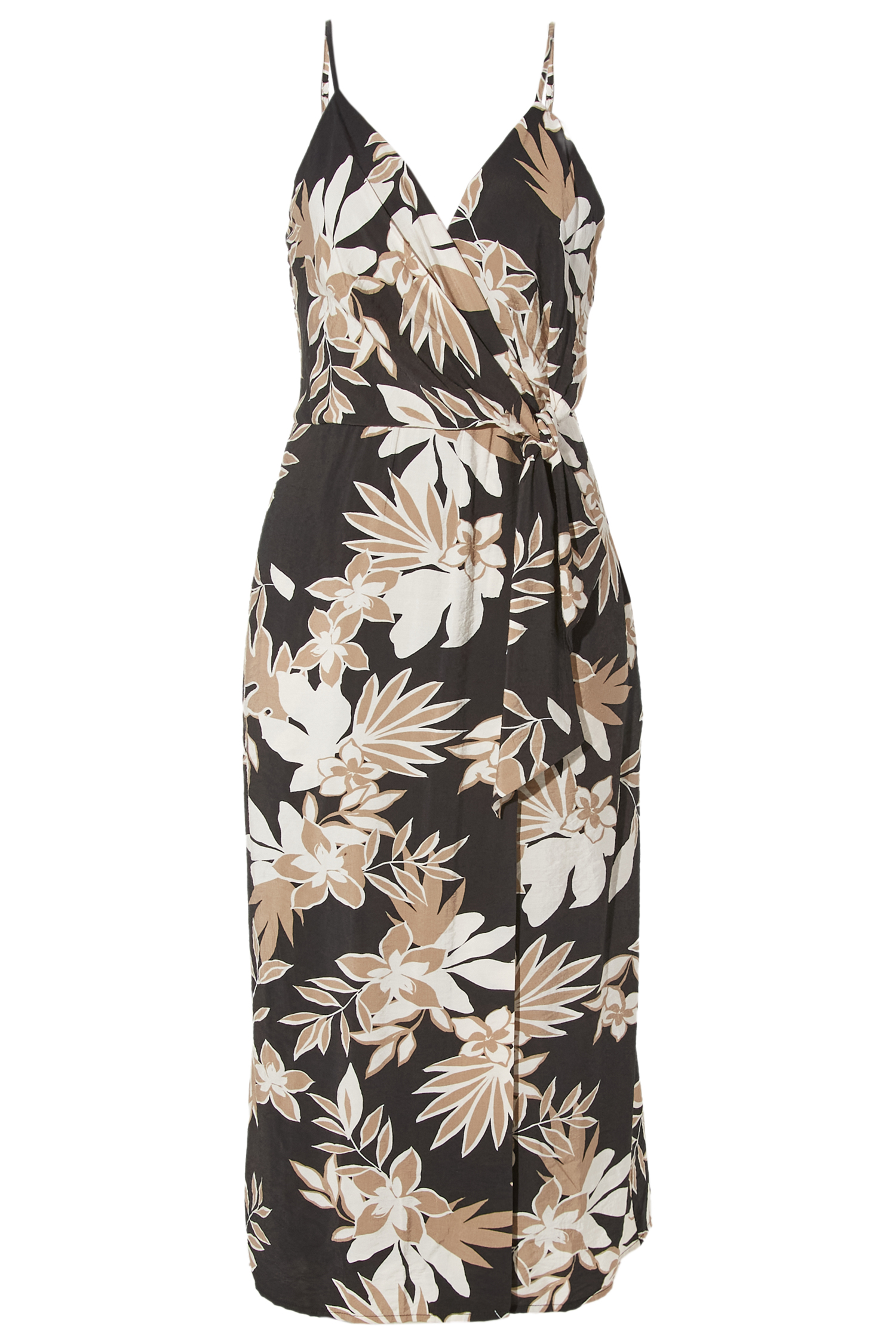 Side Tie Wrap Midi Dress