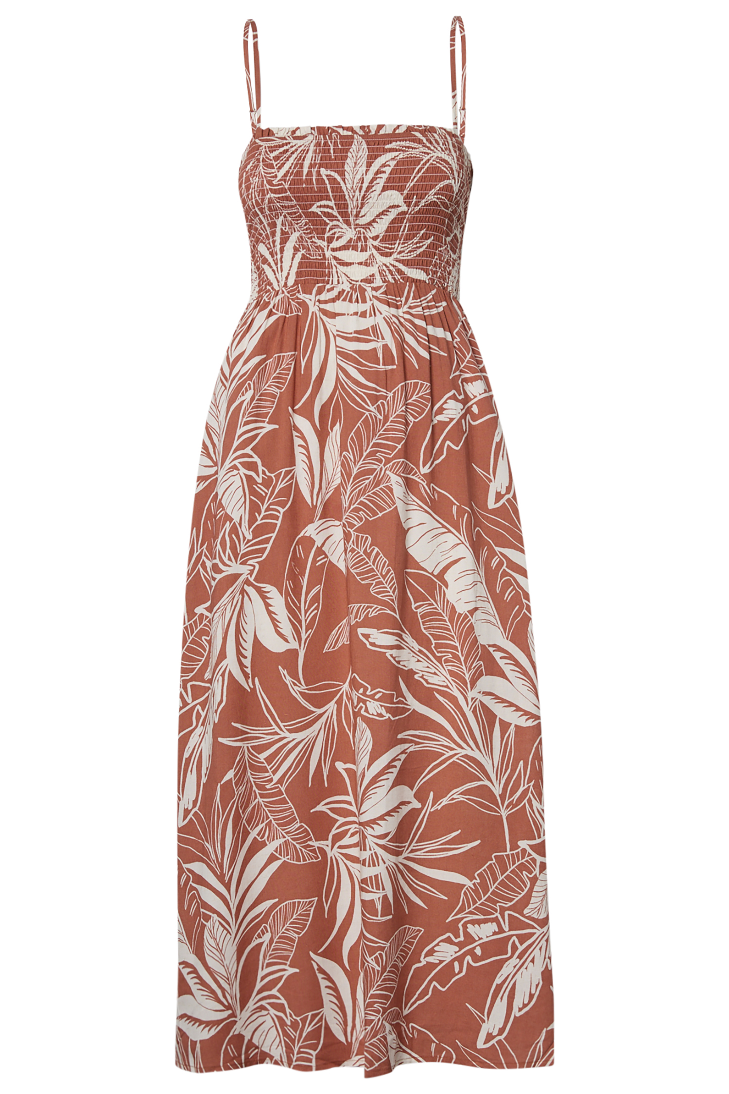 Tropical Print Midi Dress