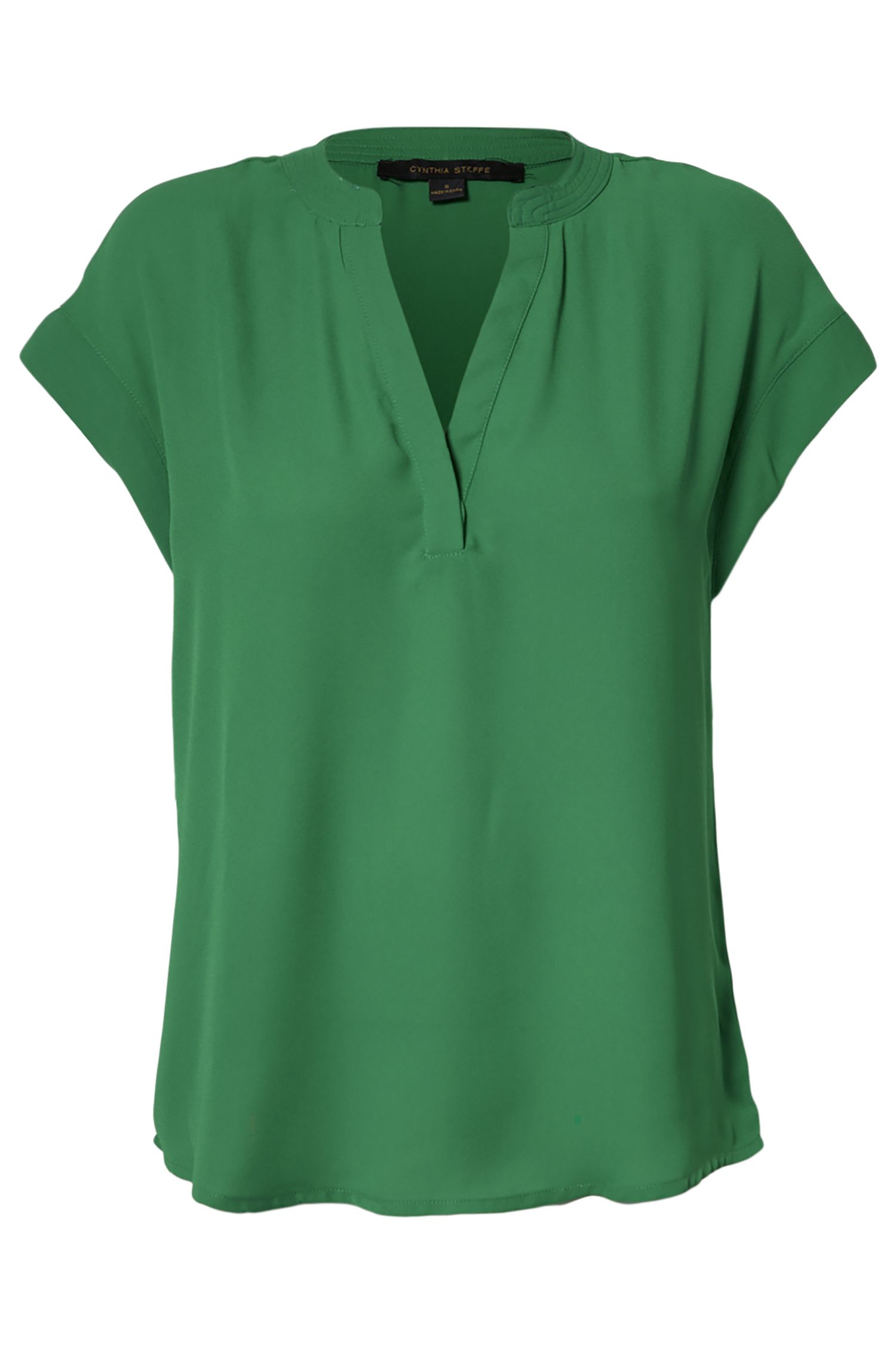Split Neck Short Sleeve Top
