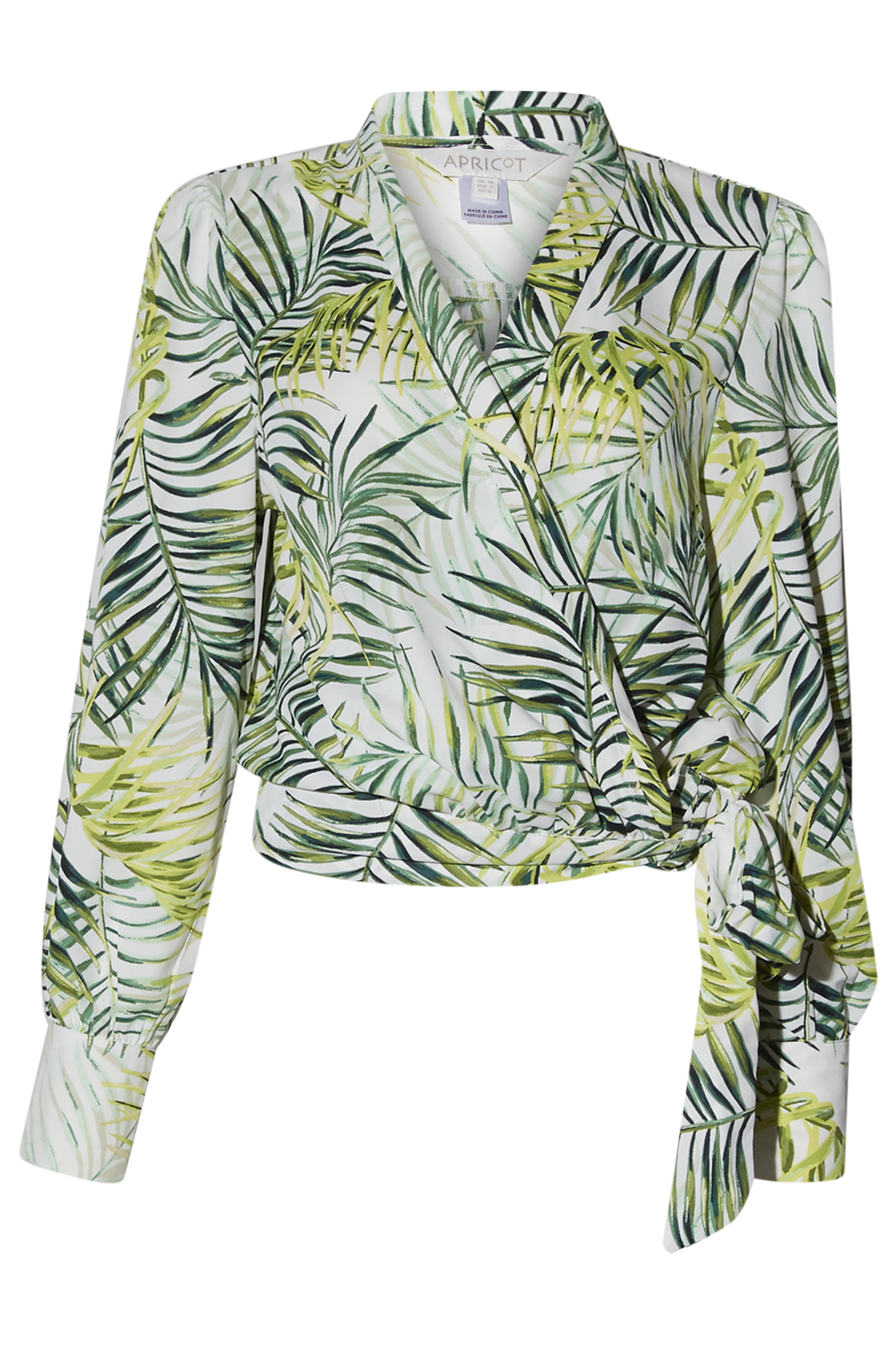 Tropical Leaf Wrap Top