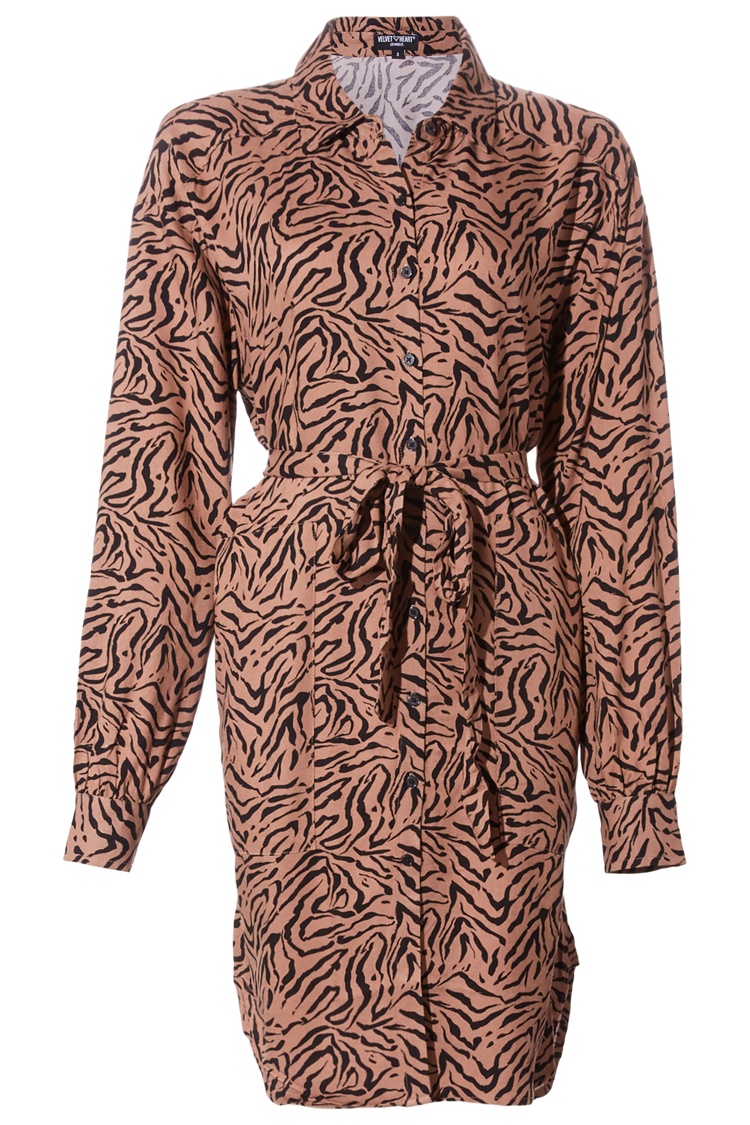 Velvet Heart Long Sleeve Animal Print Dress