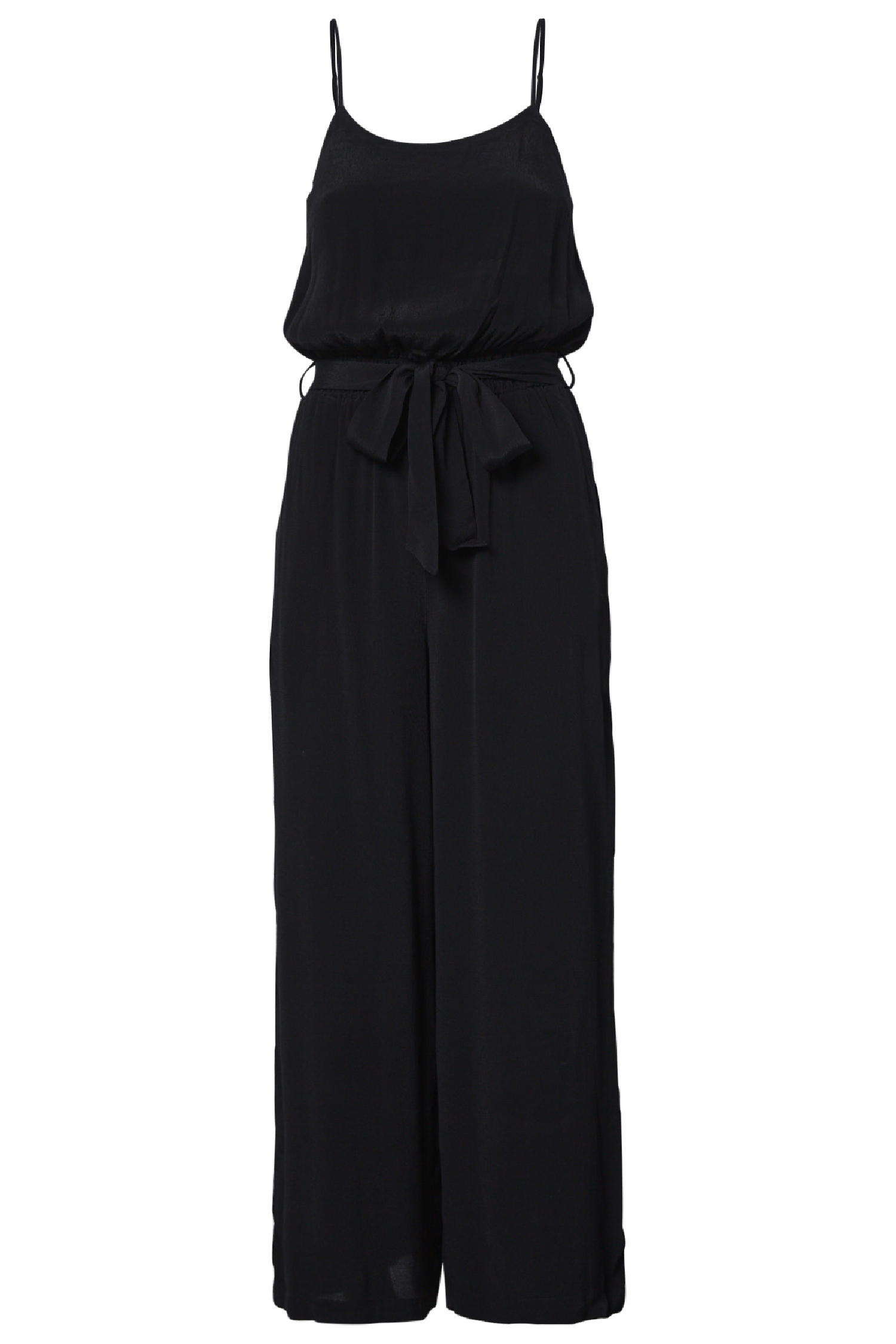 Smocked Waist Jumpsuit with Belt
