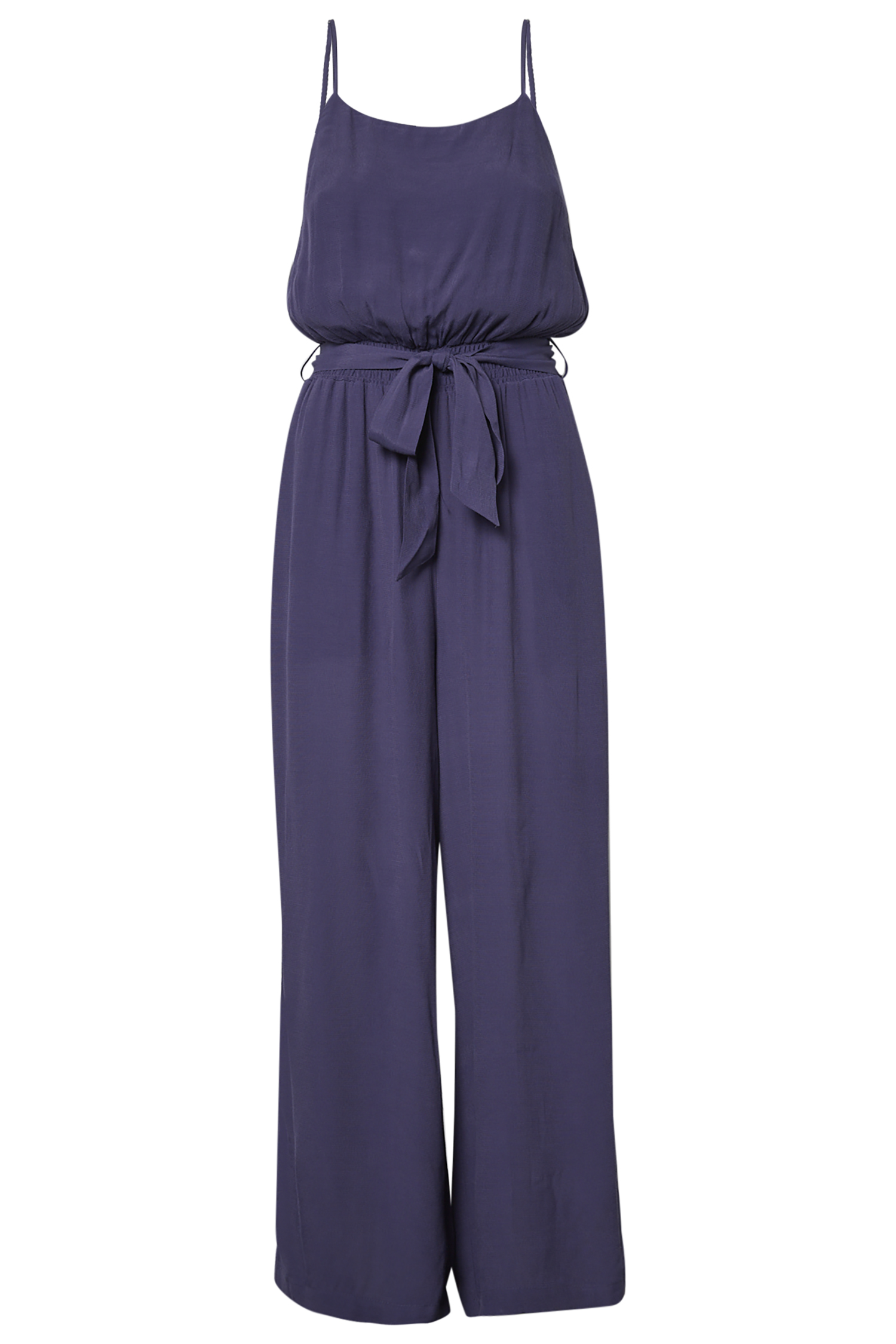 Smocked Waist Jumpsuit with Belt