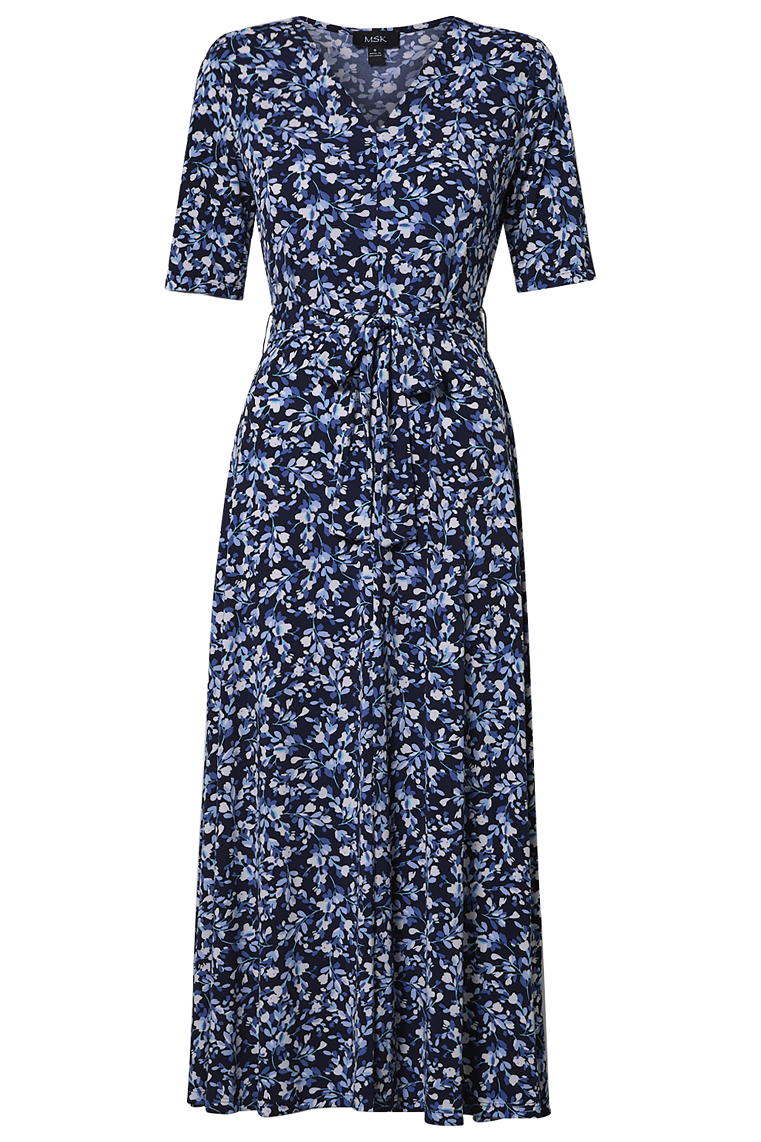 Faux Wrap Midi Dress