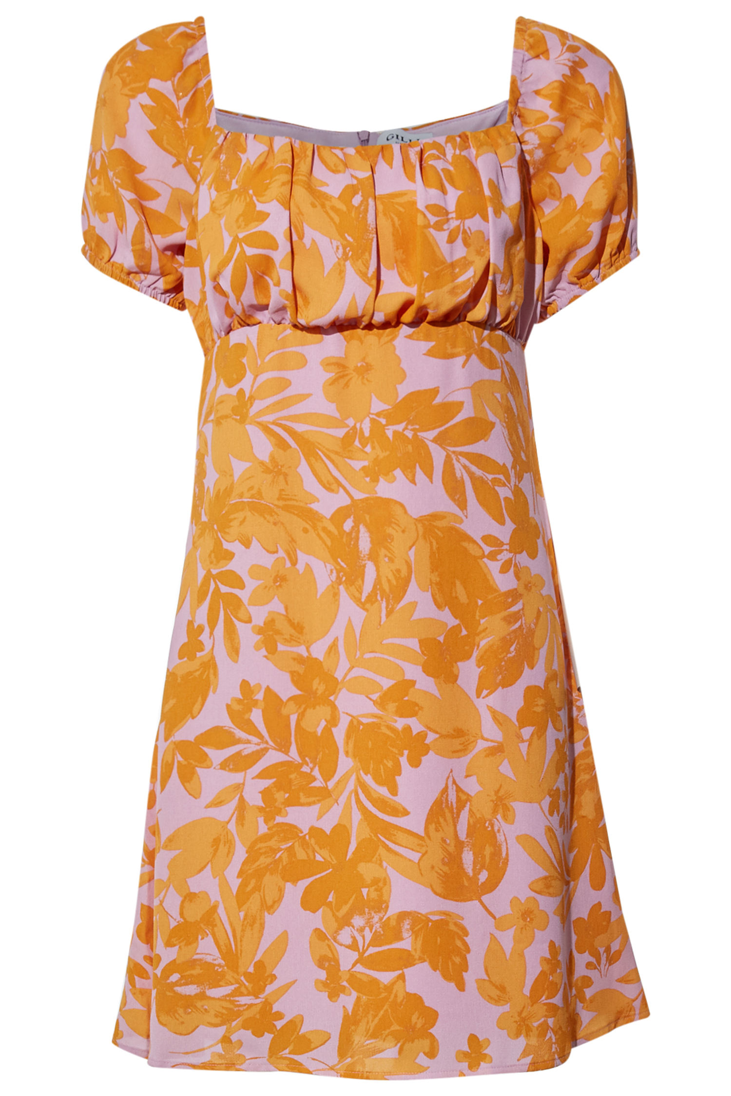 ORANGE TEXTURED SHORT SLV DRESS main image 1