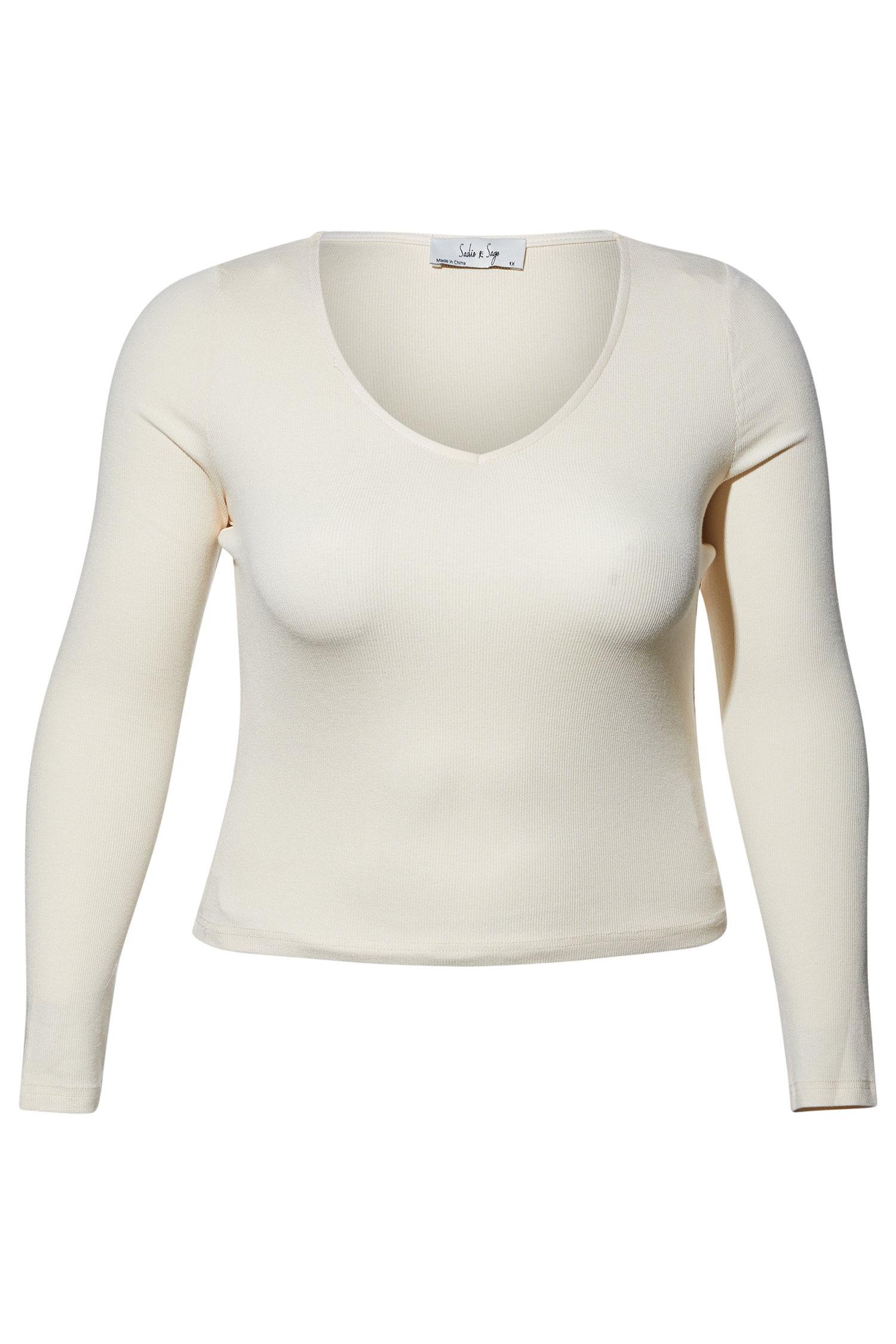 V-Neck Long Sleeve Top