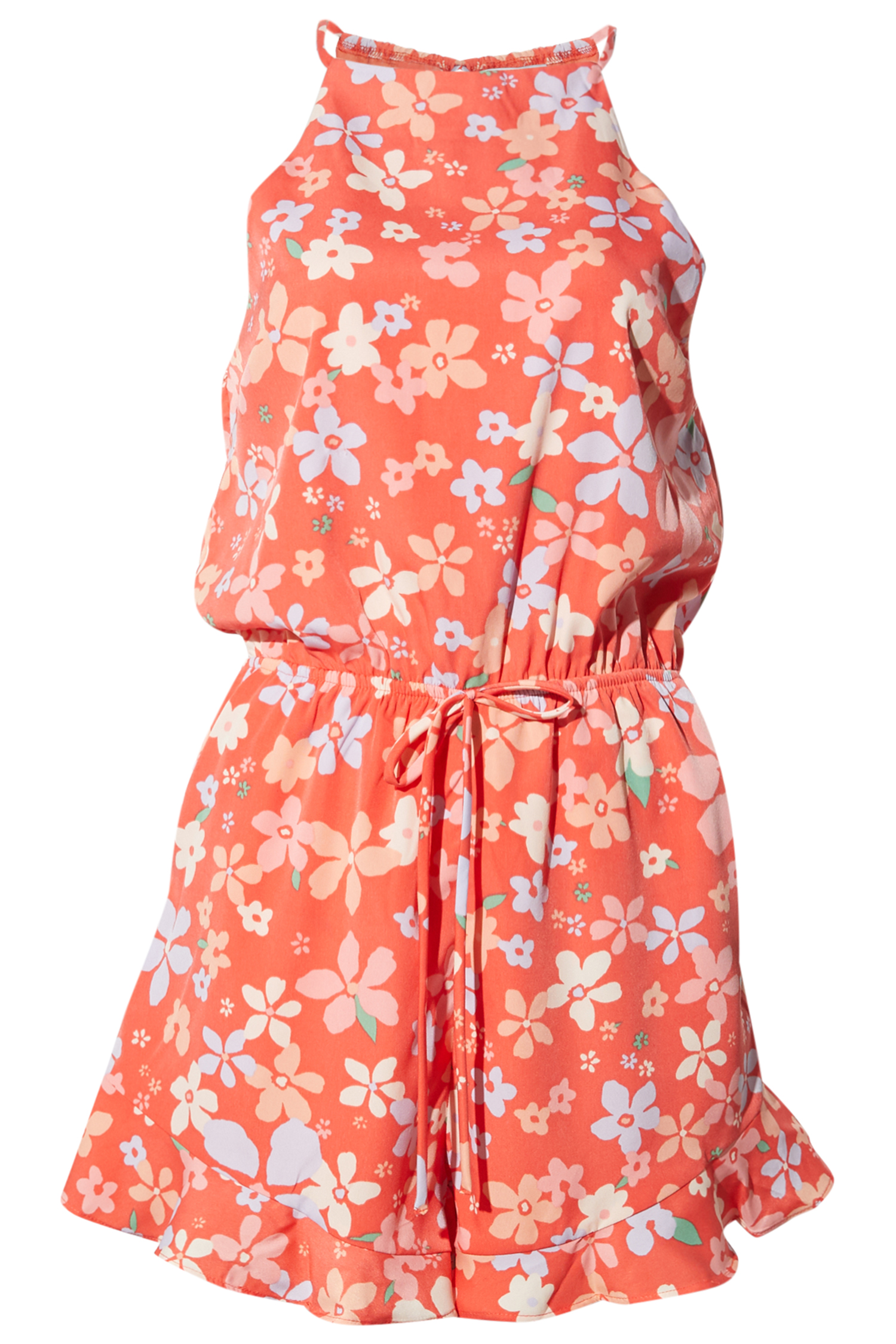 Halter Neck Floral Romper