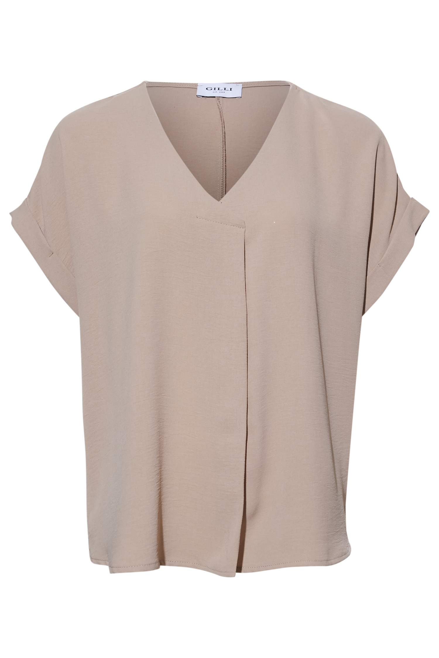 Roll-Up Short Sleeve V-Neck Top