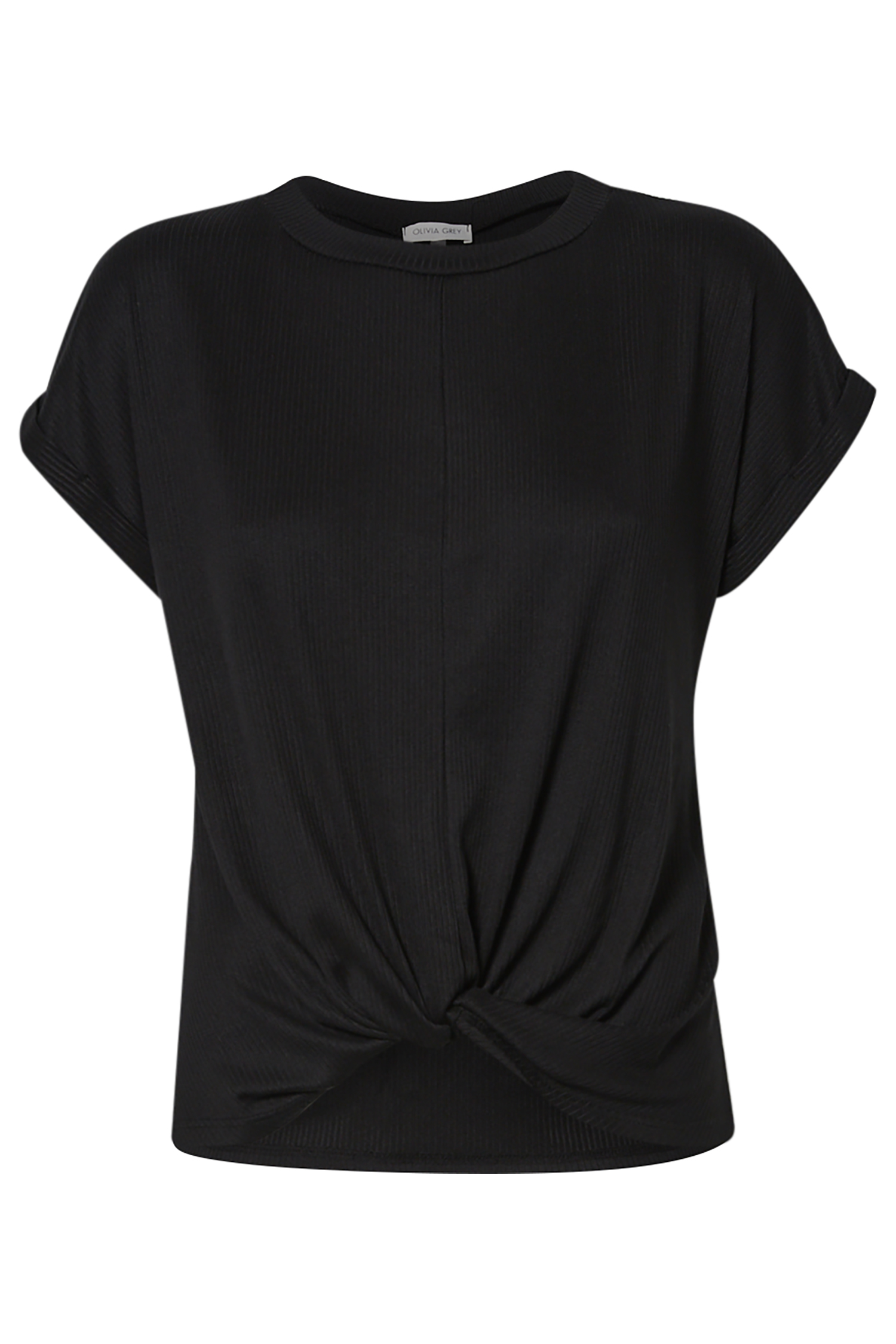Ribbed Front Knot Tee
