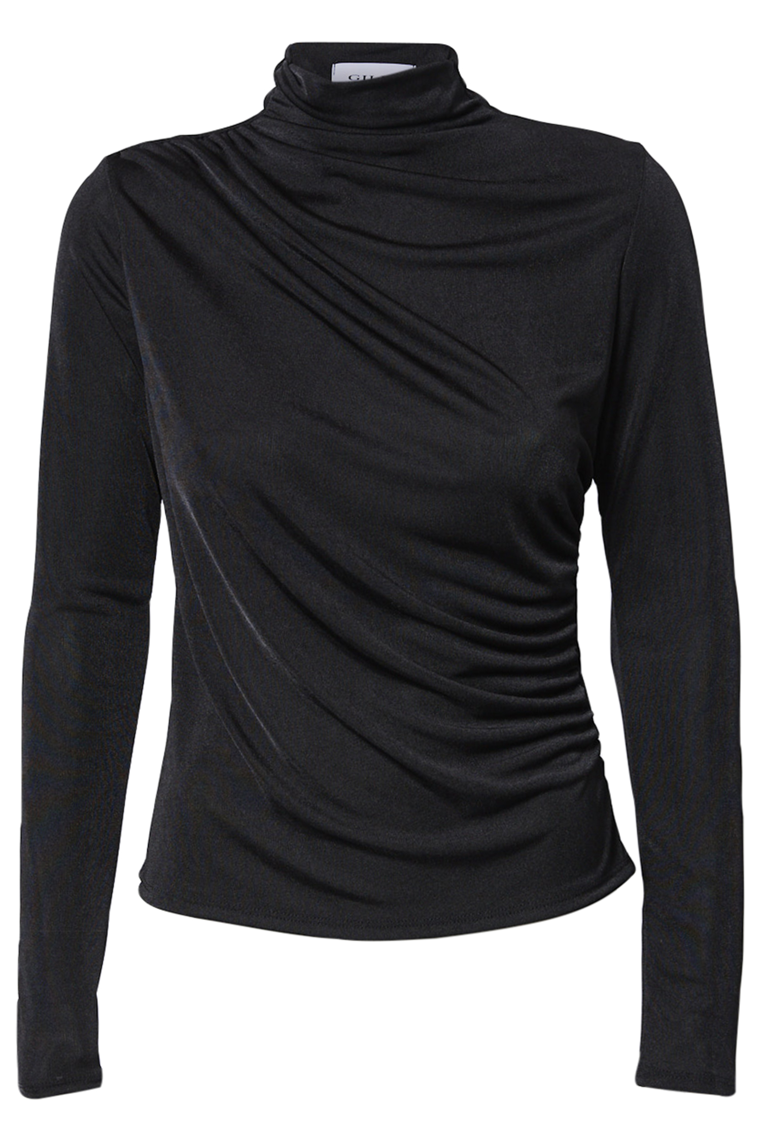 Mock Neck Shirring Detail Top