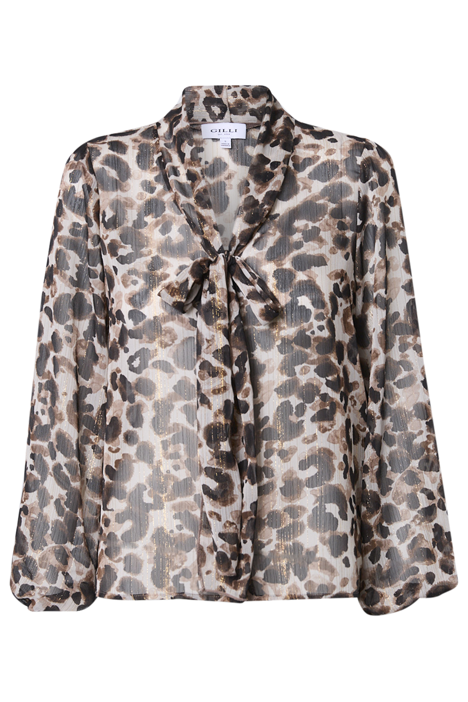 Animal Print Long Sleeve Blouse