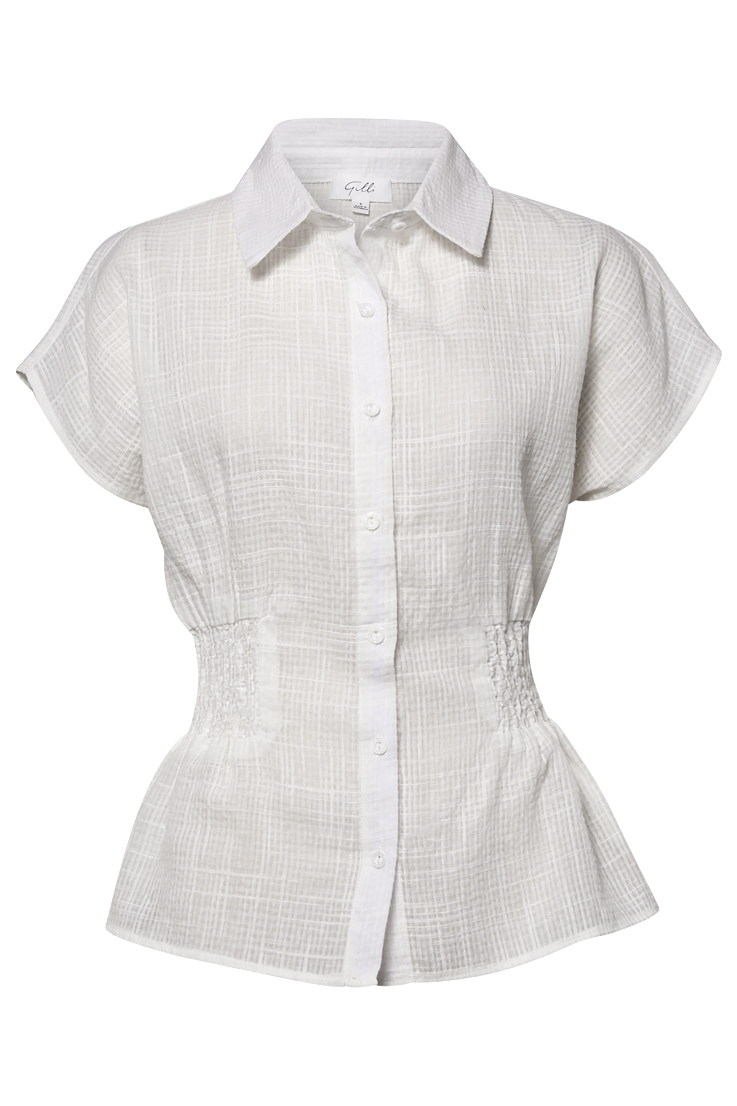 Linen Smocked Waist Top