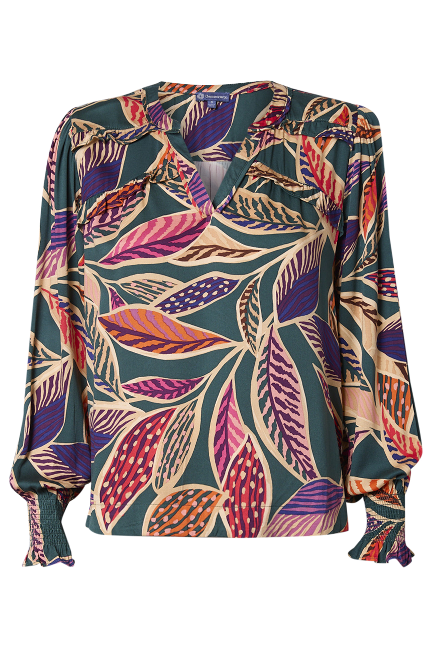 Democracy Long Smock Sleeve Printed Top