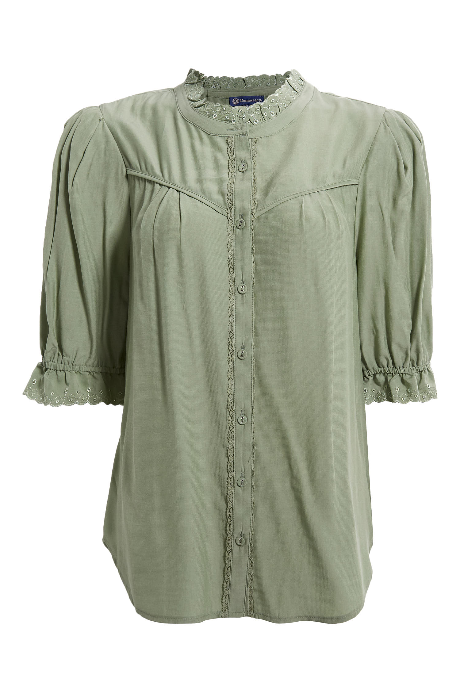 Democracy Button Front Shirt