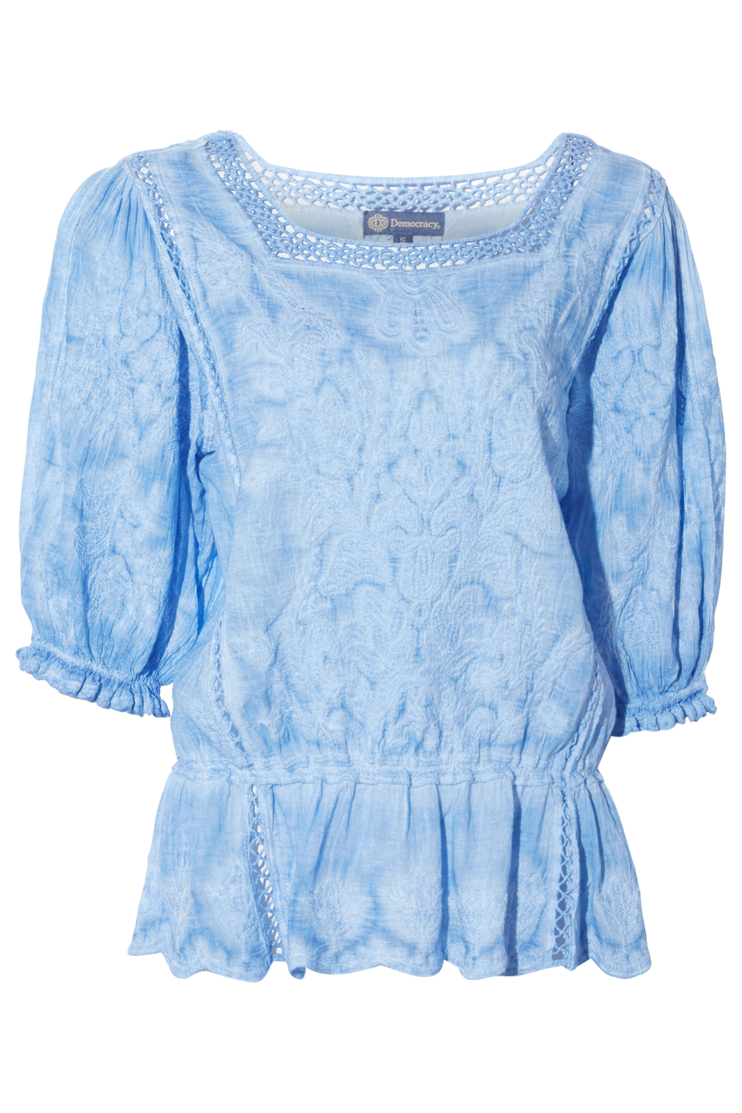 Democracy Puff Sleeve Square Neck Top