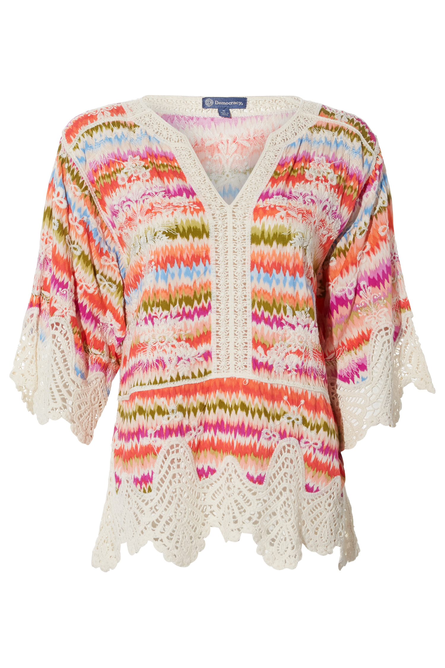 Democracy Crochet Printed Top