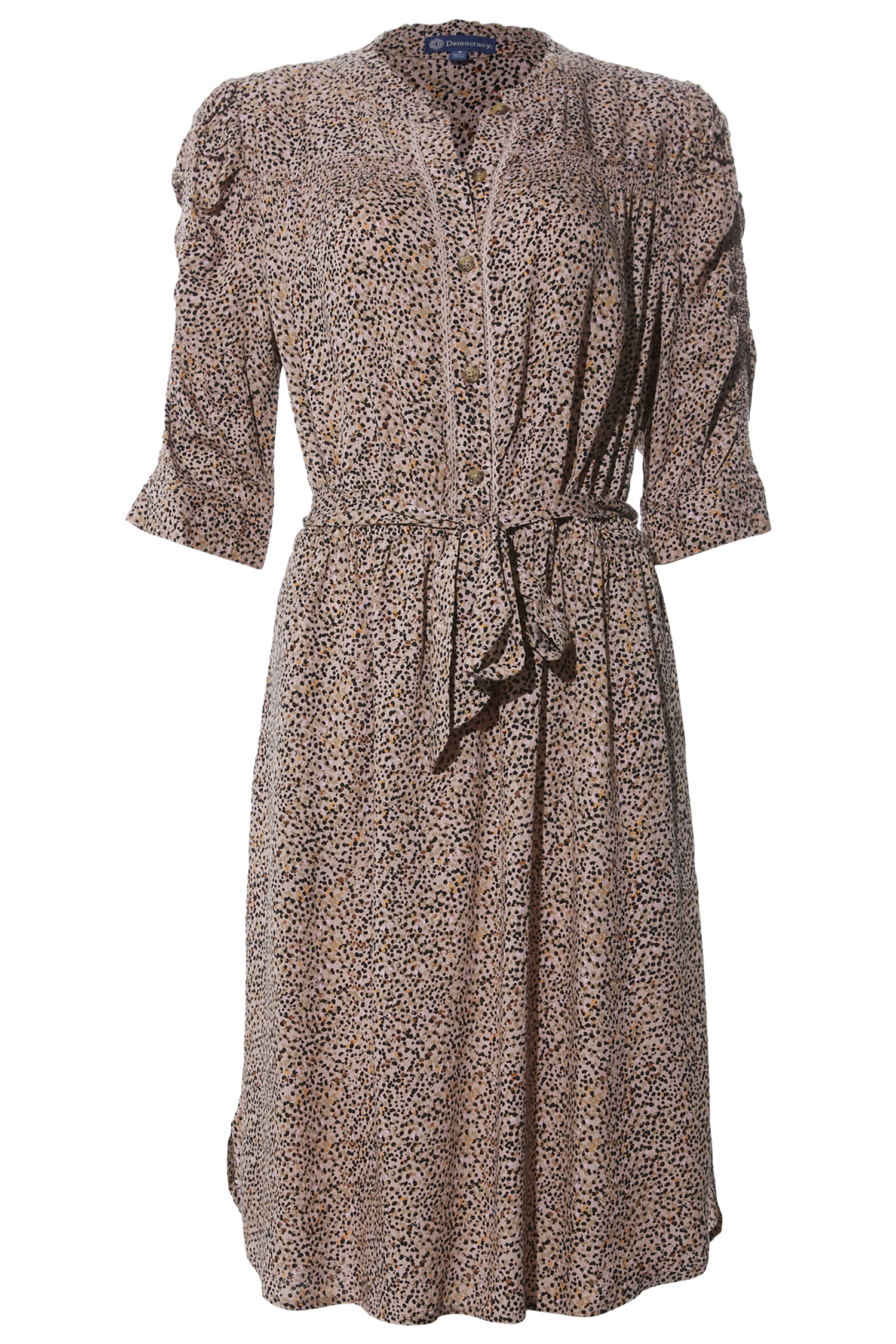 Democracy Button Down Printed Dress