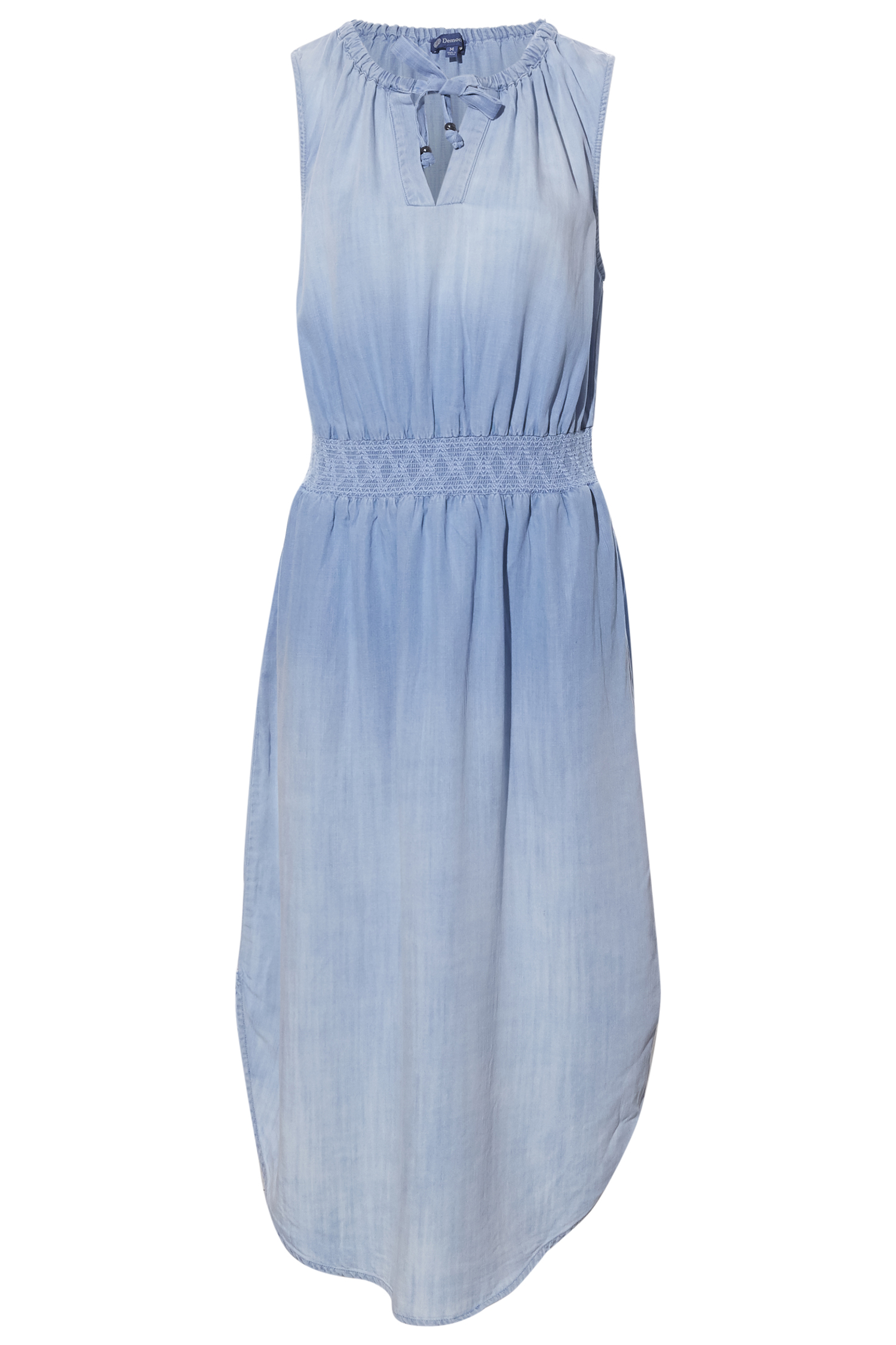 Democracy Split Neck Sleeveless Midi Dress
