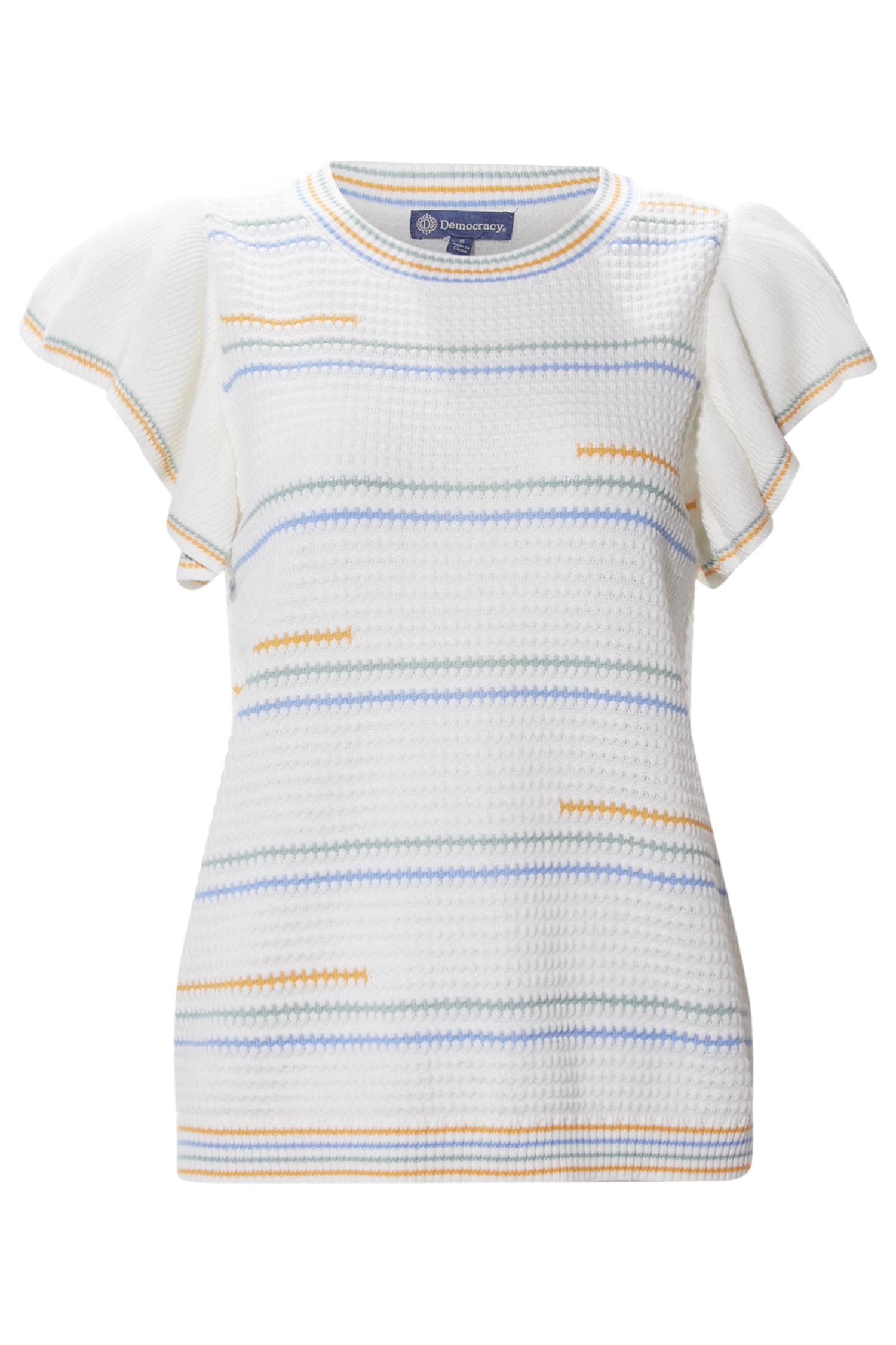 Democracy Flutter Sleeve Stripe Top