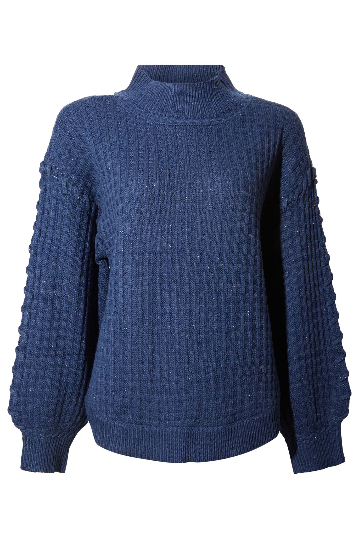 Democracy Mock Neck Whip Stitch Detail Sweater