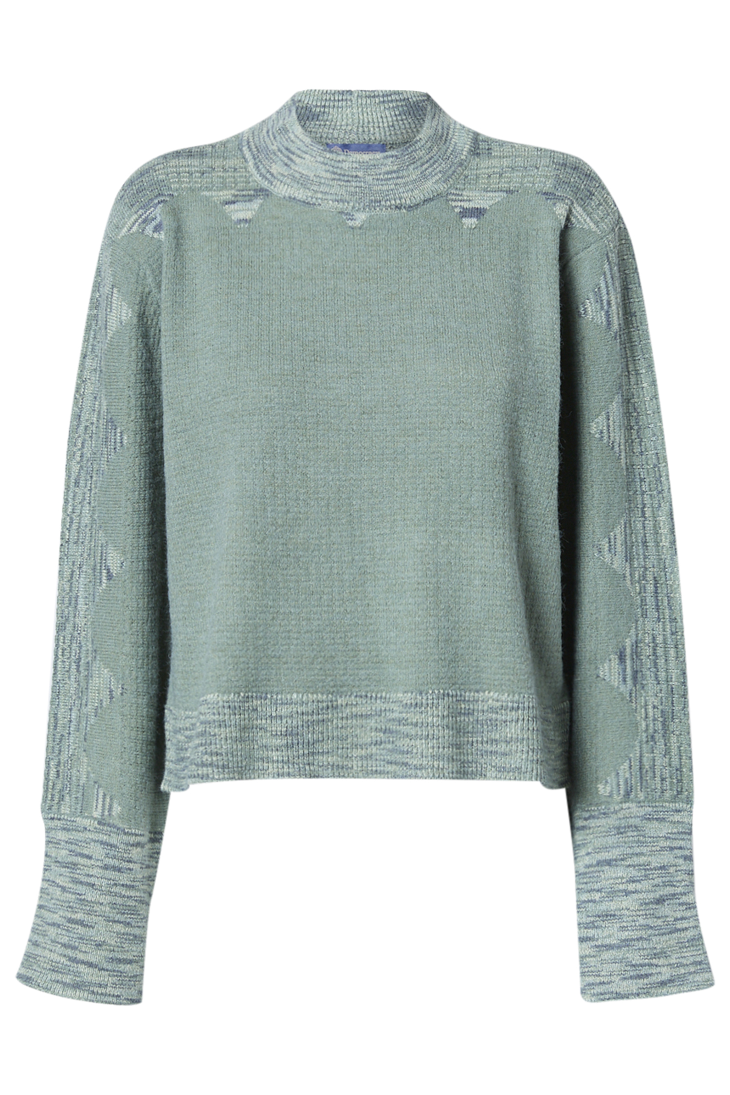 Democracy Printed Mock Neck Sweater