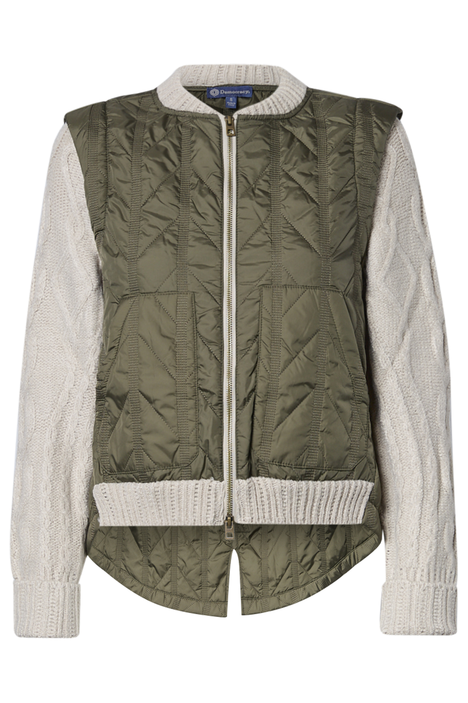 Democracy Quilted Mock Neck Zip Vest Jacket