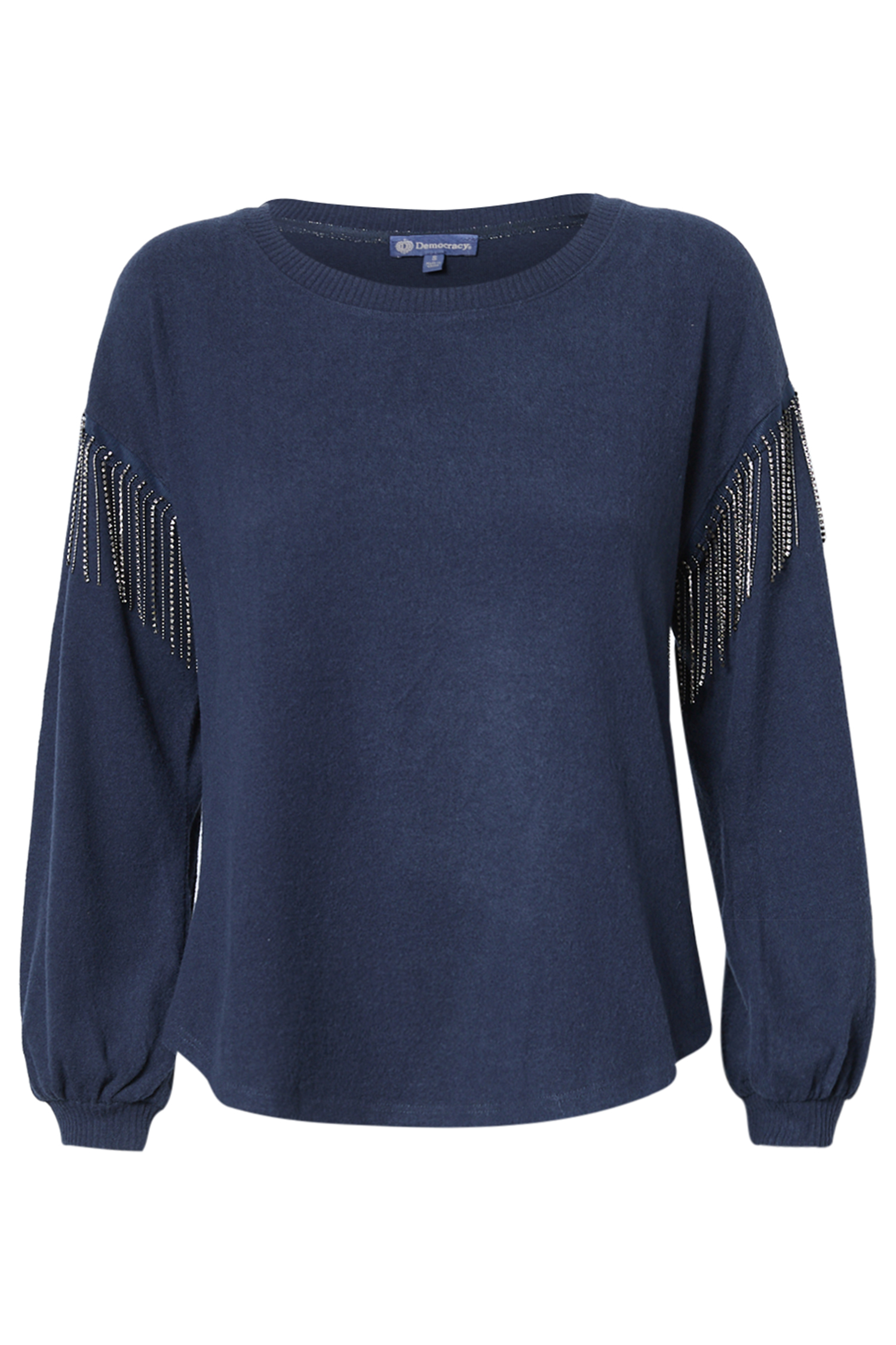 Democracy Blouson Sleeve w/ Fringe Top