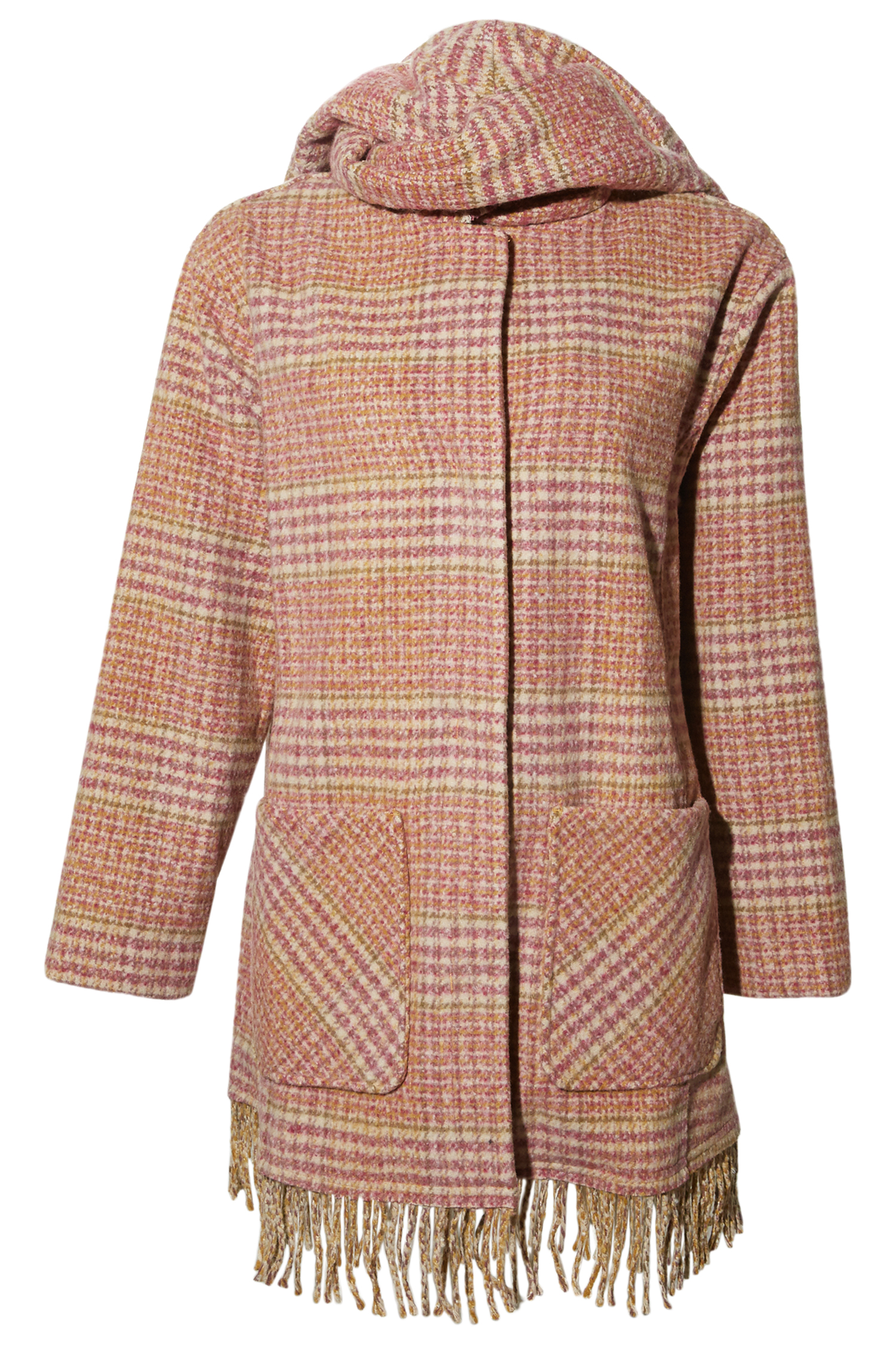 Democracy Houndstooth Poncho Coat