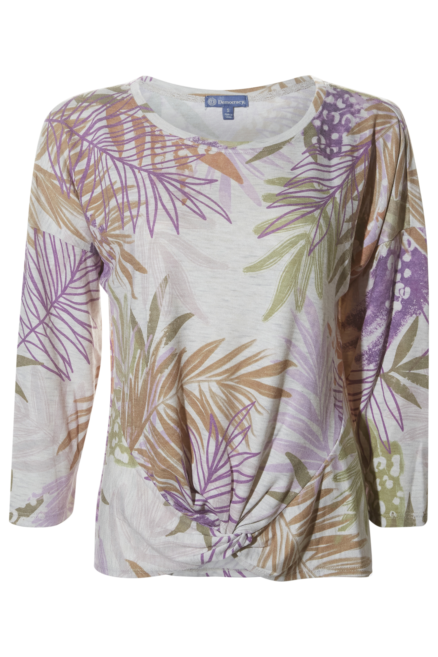 Democracy 3/4 Sleeve Scoop Neck Top