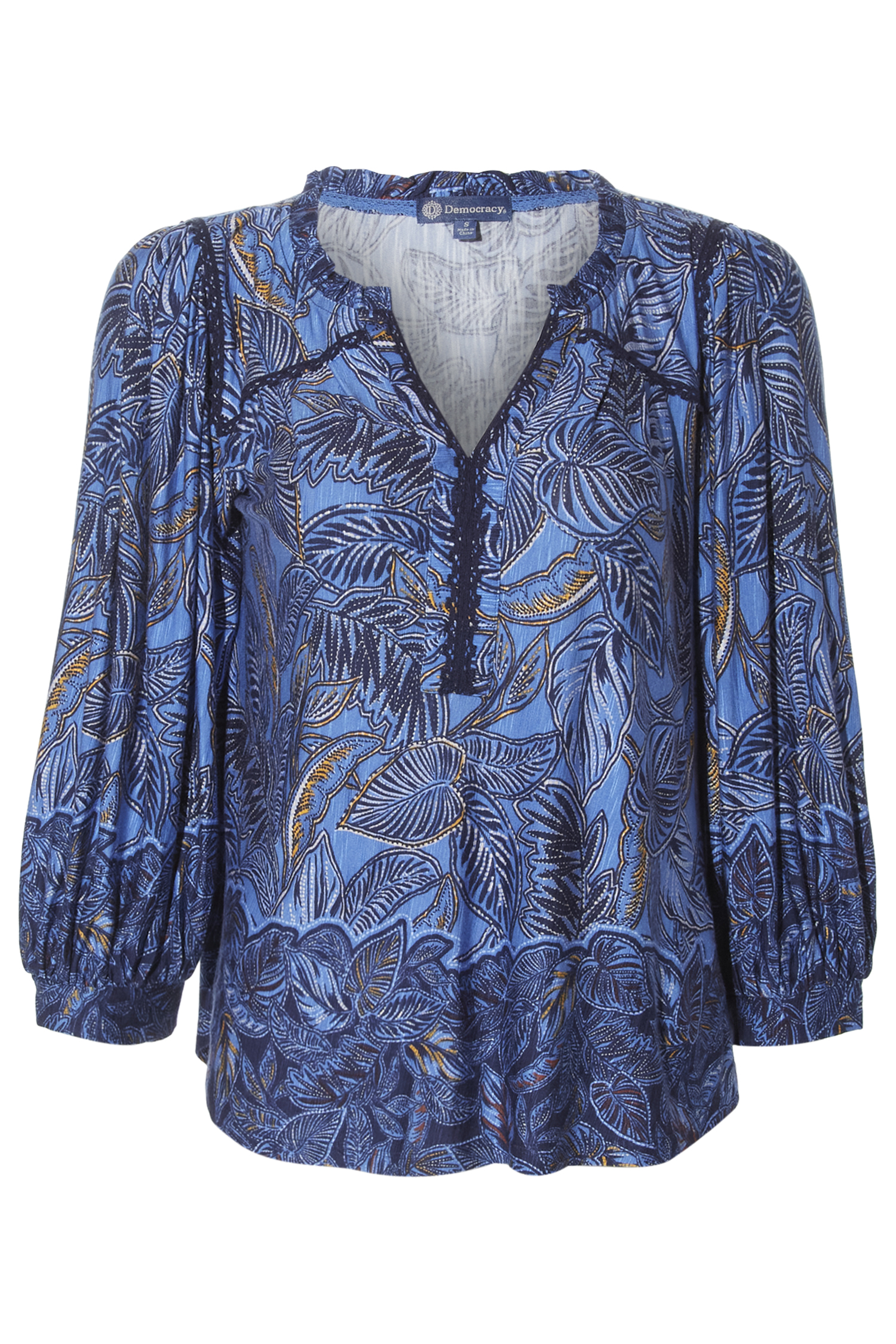 Democracy Split Neck Blouse