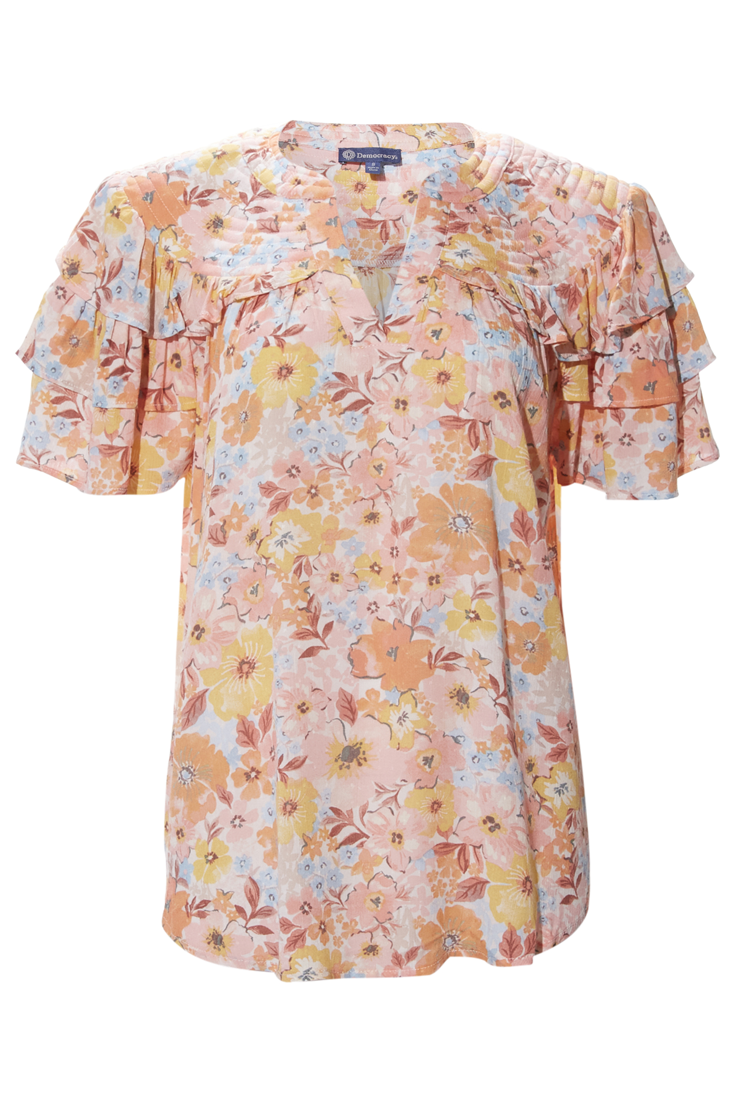 Democracy Flutter Sleeve Floral Top