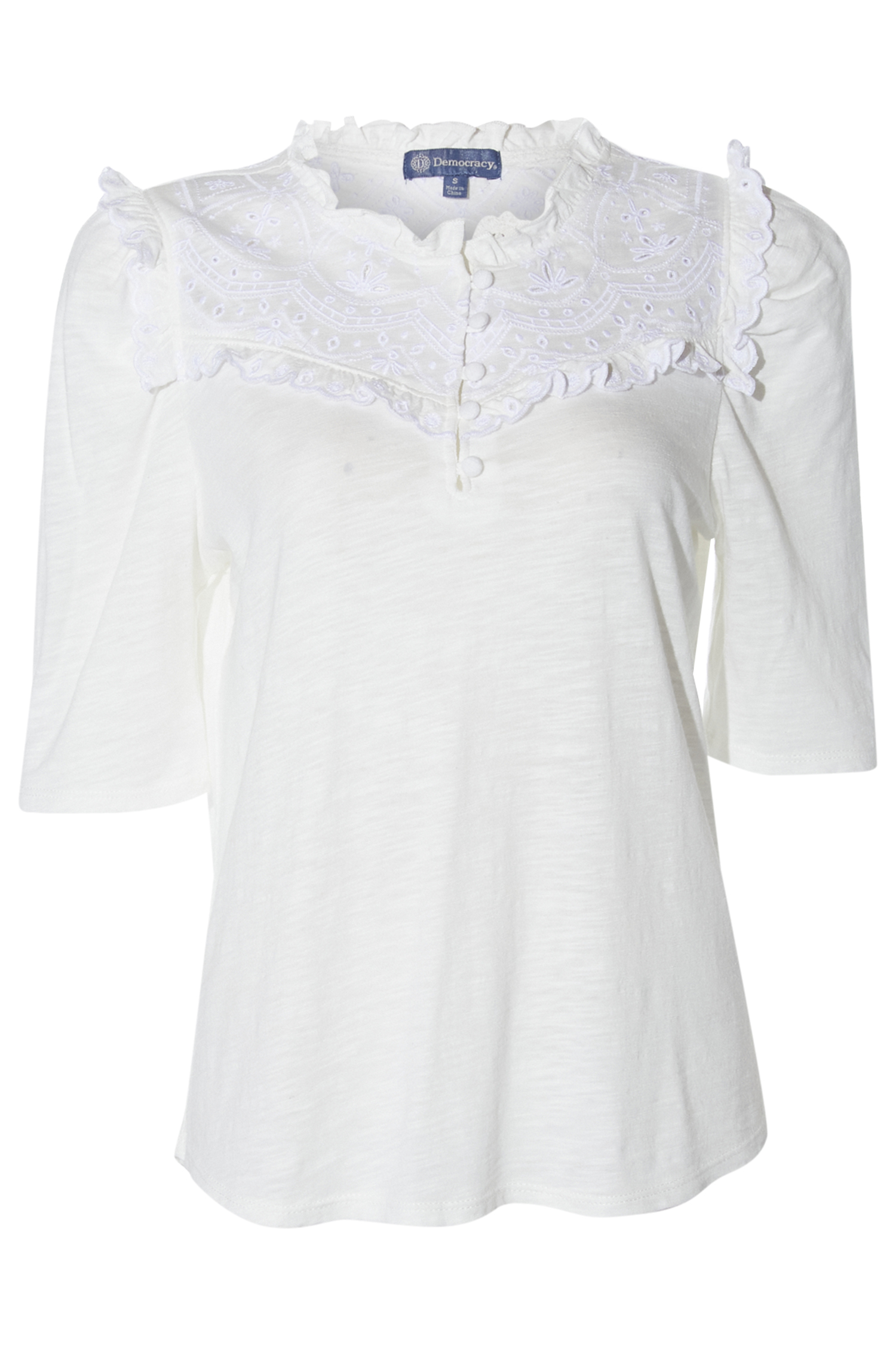 Democracy Embroidered Top