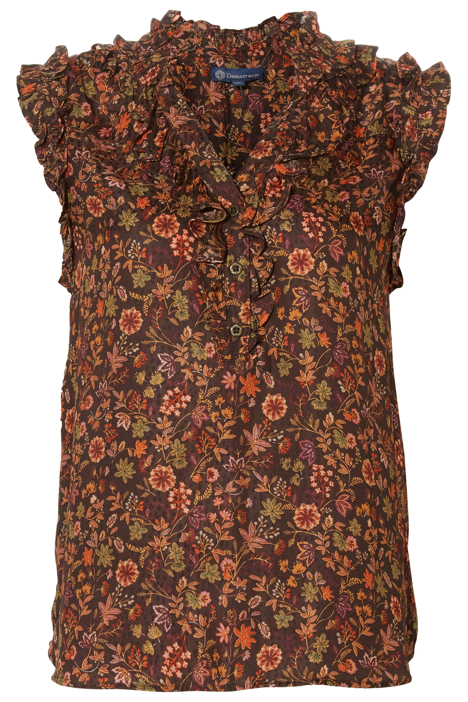 Democracy Printed Ruffle Tank
