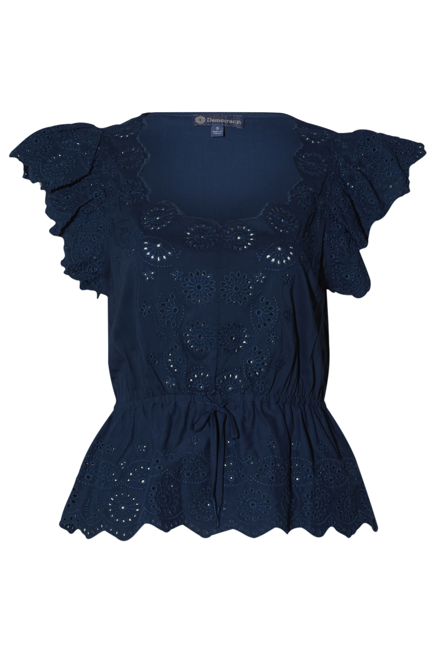 Democracy Eyelet Peplum Top