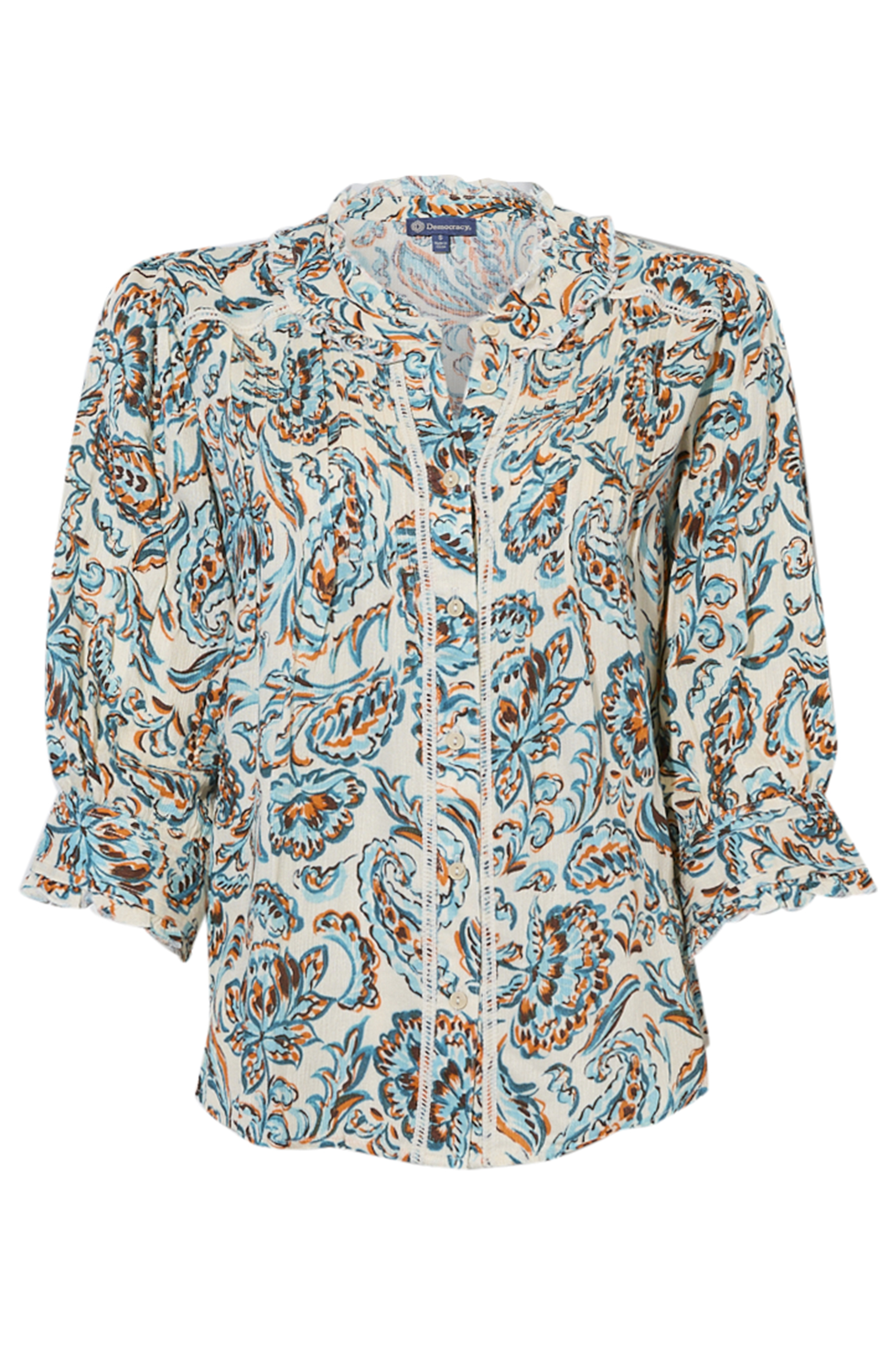 Democracy Printed Button Front Shirt