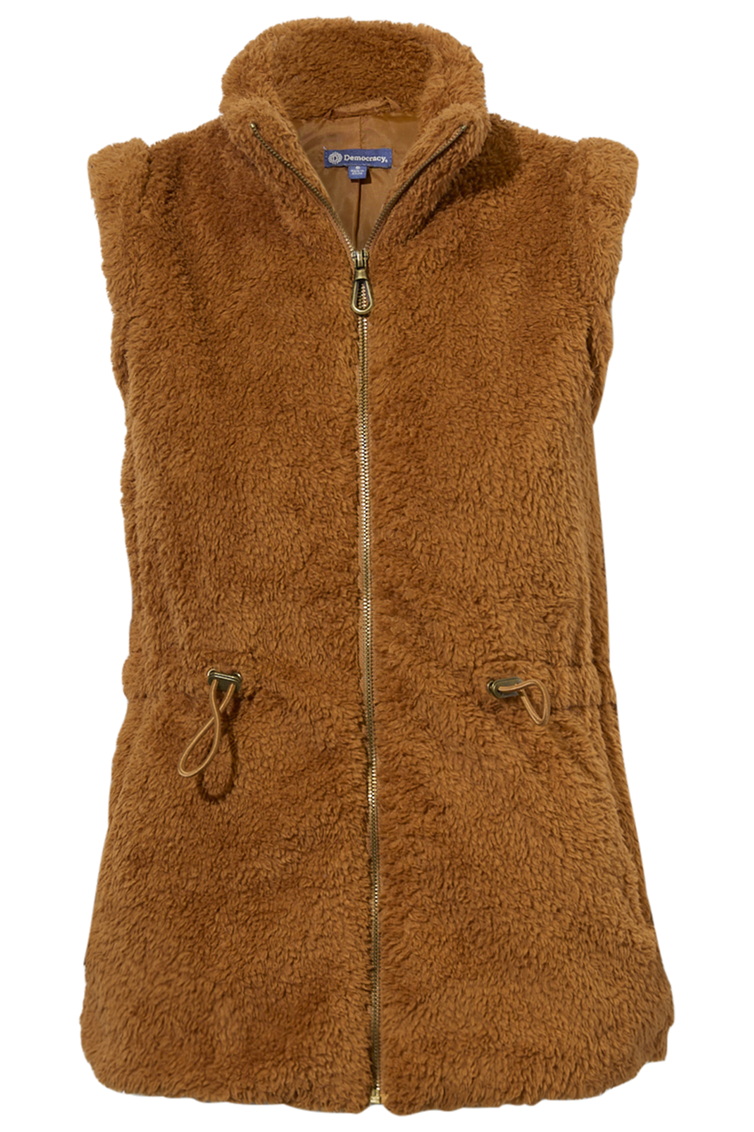 Democracy Collar Zip Front Fur Vest