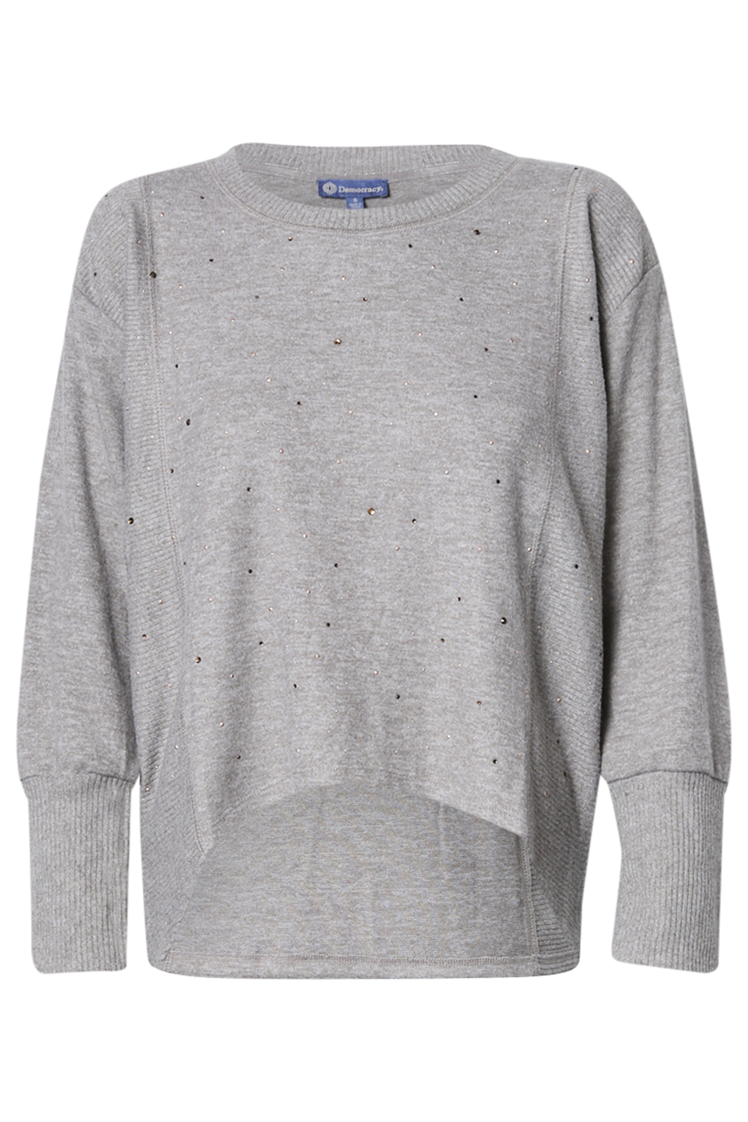 Democracy Scoop Neck Top w/ Rhinestones