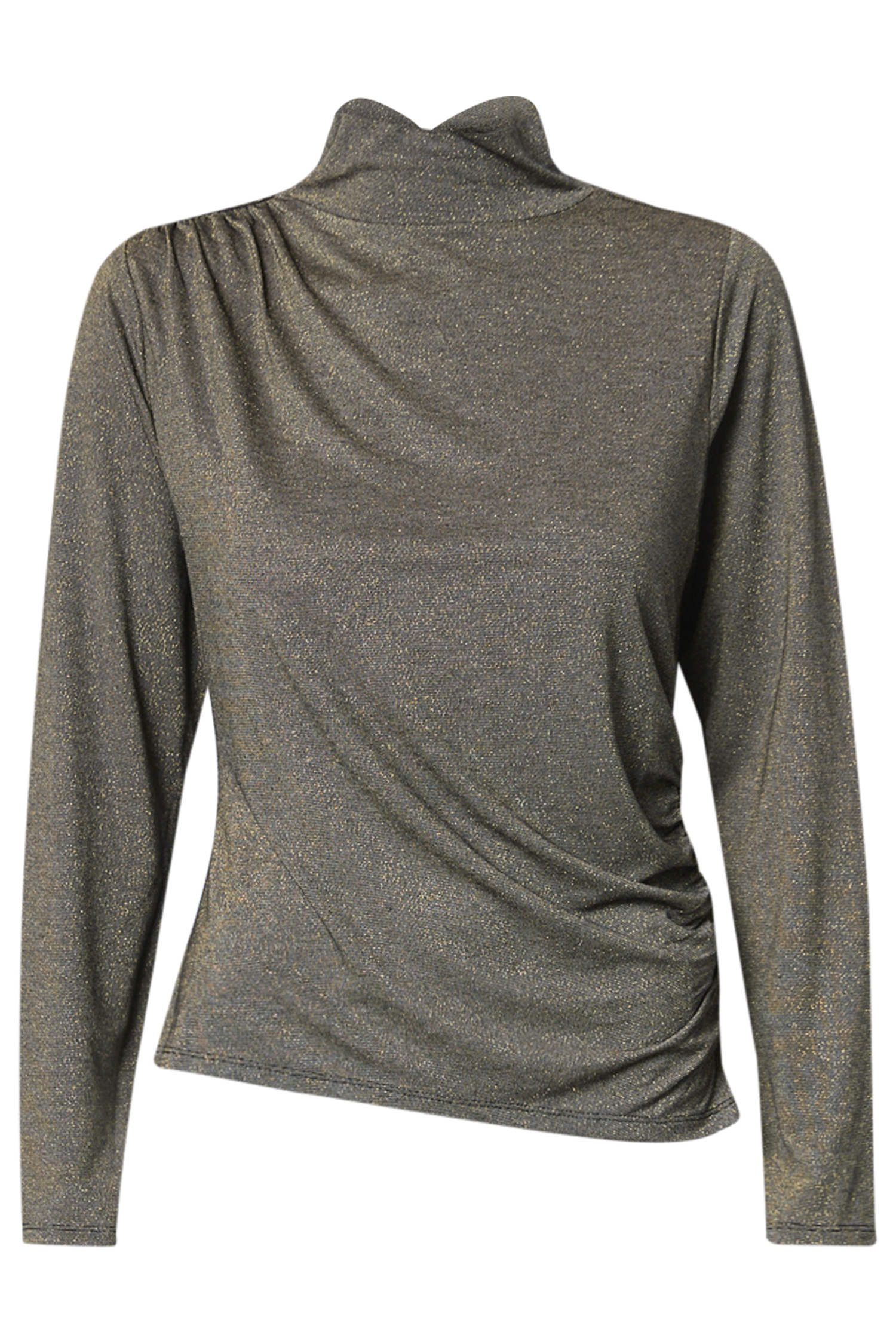 Democracy Asymmetrical Shirred Knit Top