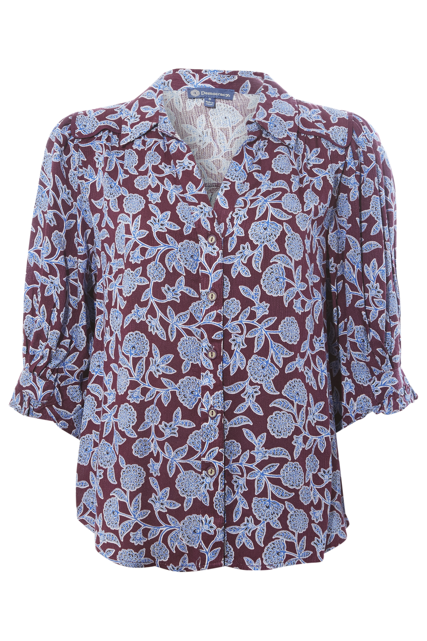 Democracy Floral Button Down Top