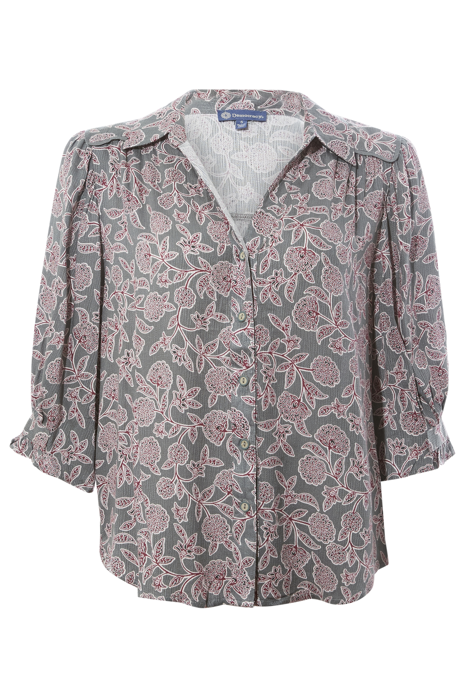 Democracy Floral Button Down Top