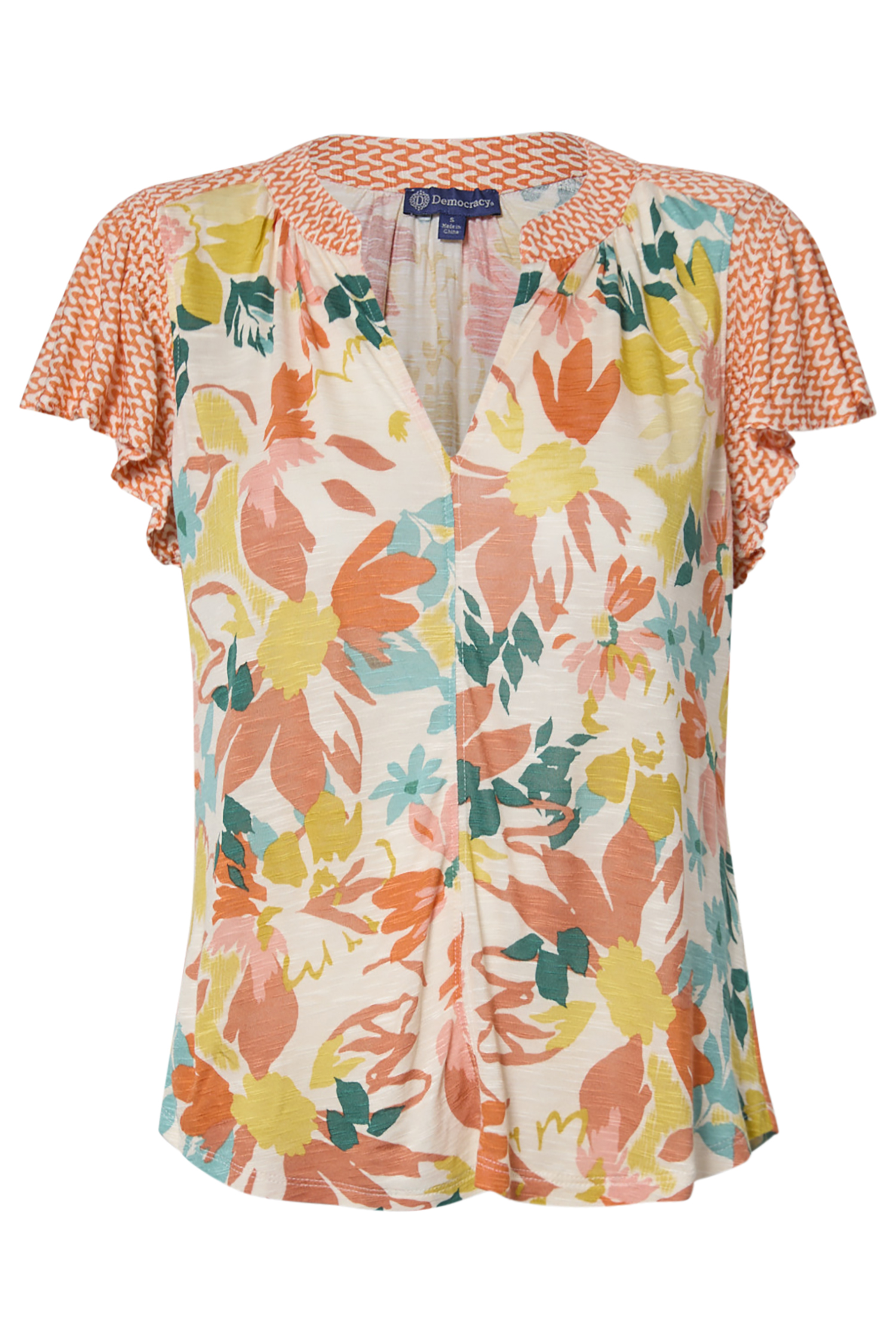 Democracy Printed Short Sleeve Top