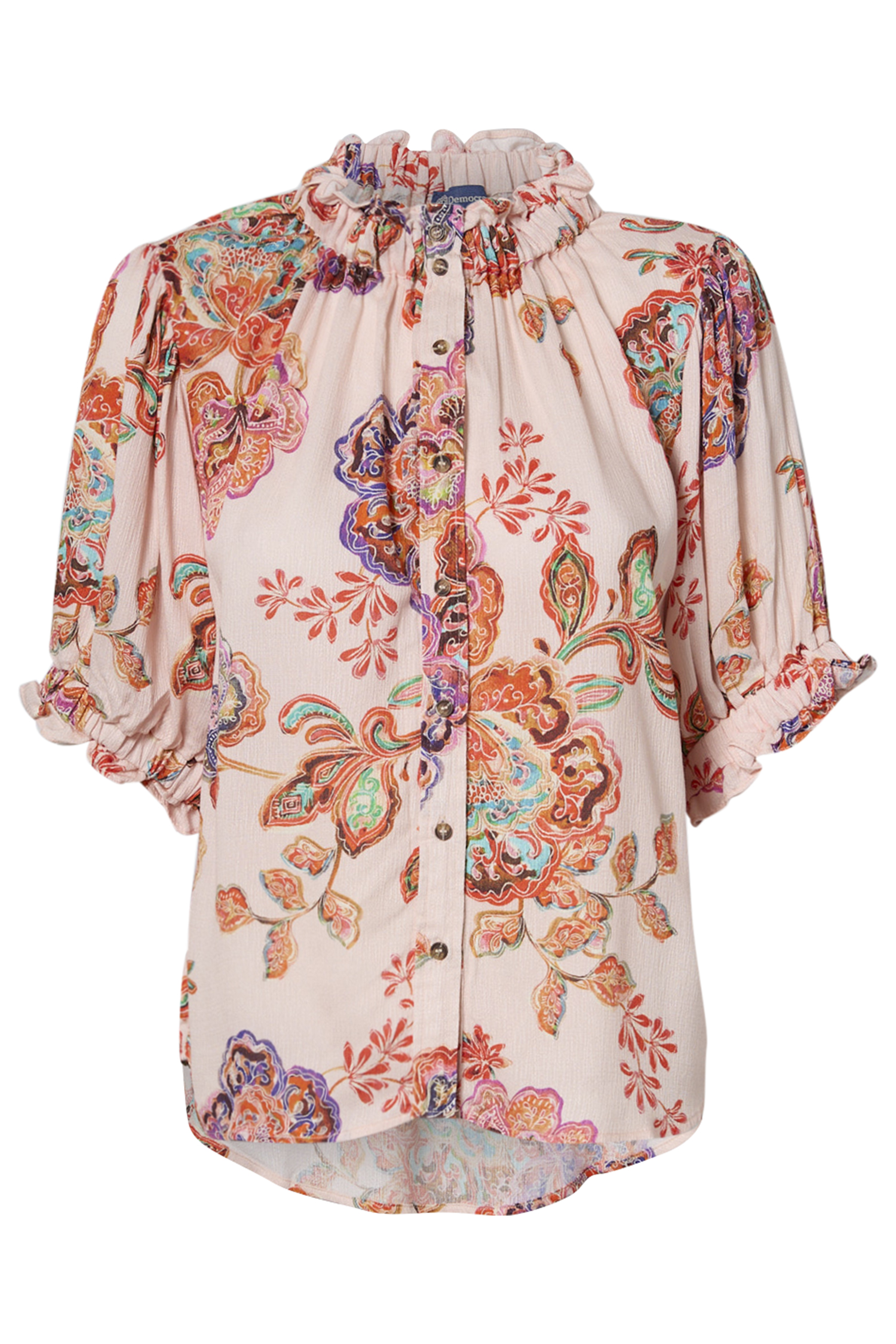Democracy Button Down Printed Top
