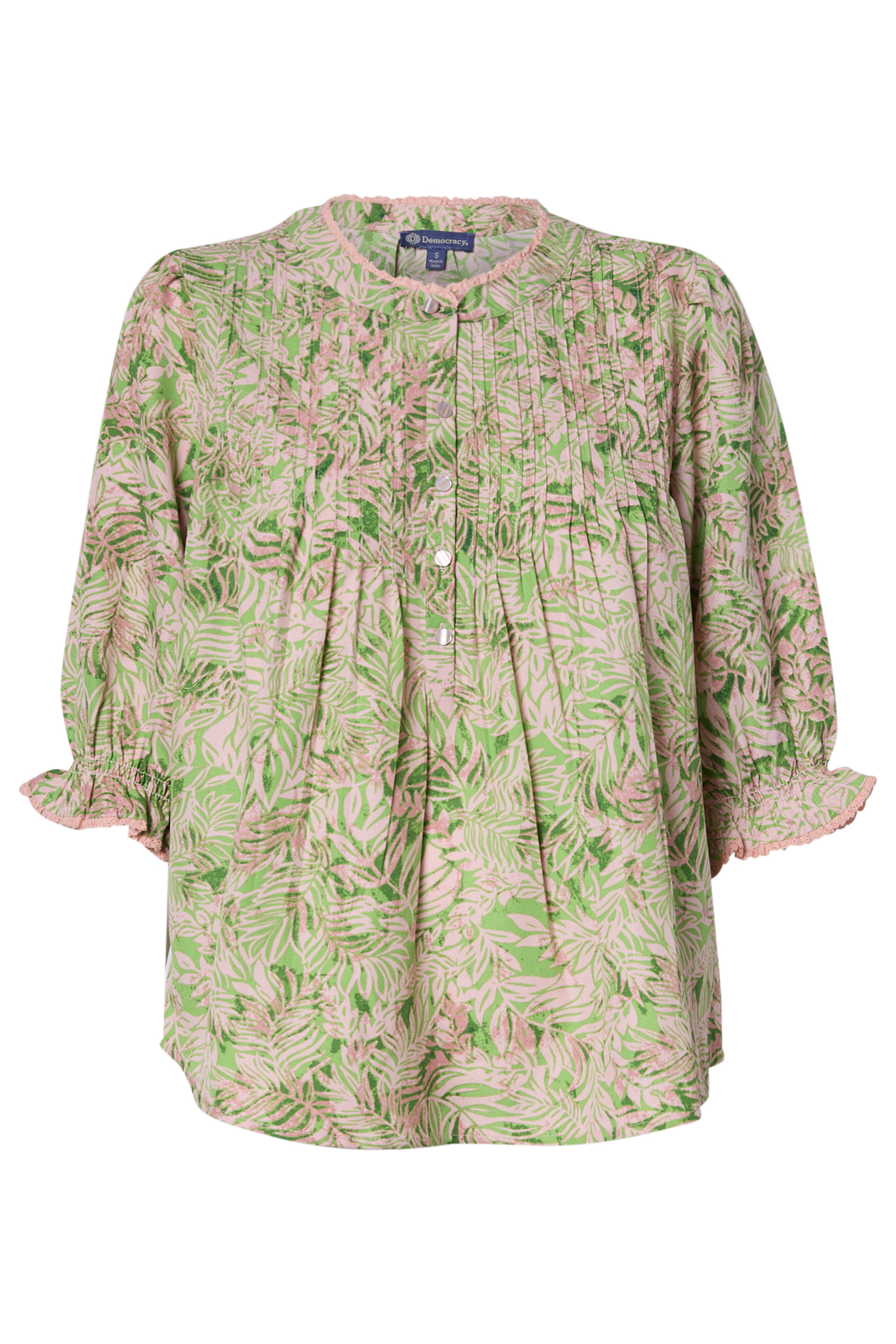 Democracy Printed 3/4 Sleeve Top