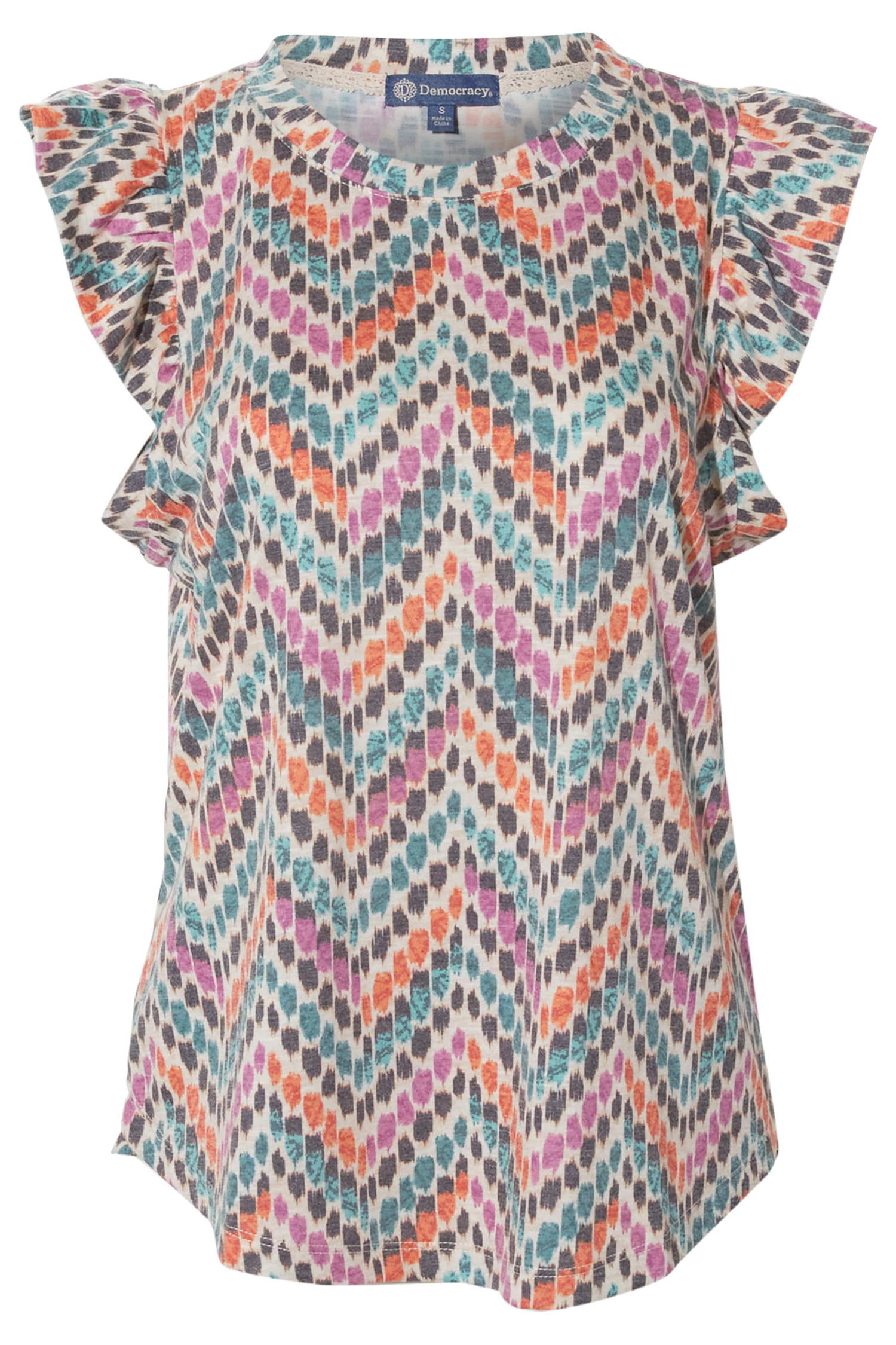 Democracy Chevron Printed Top