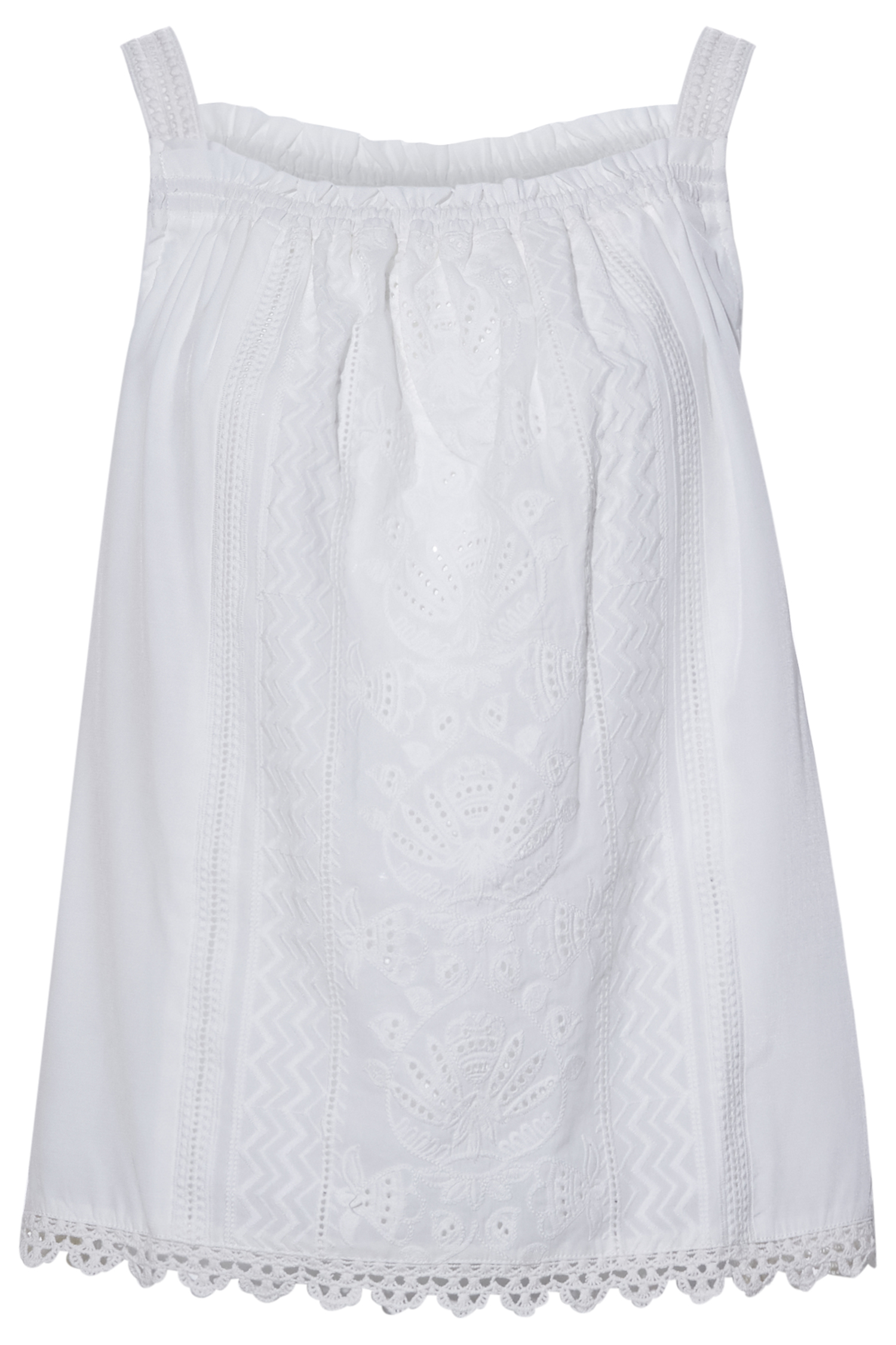 Democracy Embroidered Scallop Edge Tank