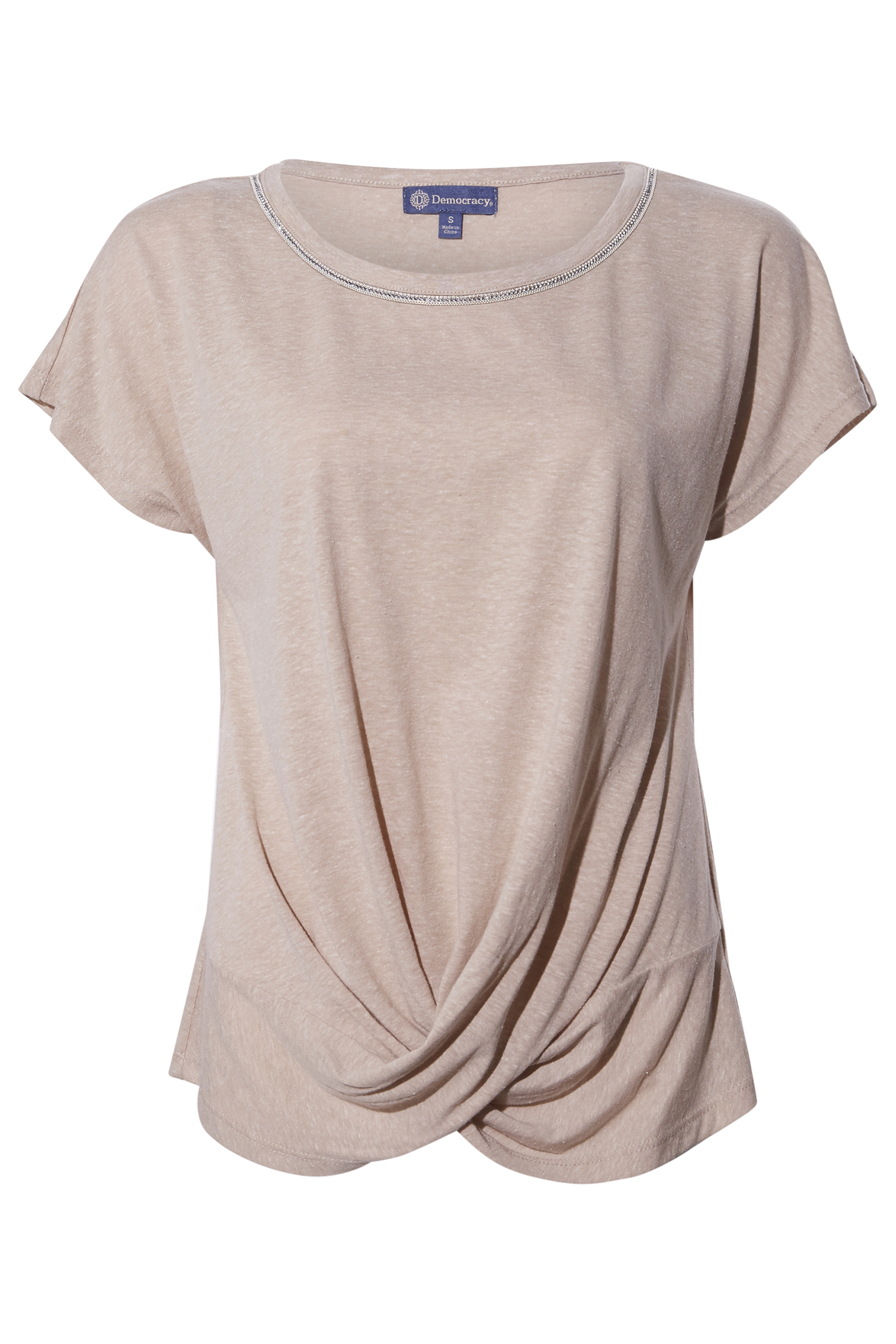 Democracy Embellished Scoop Neck Top