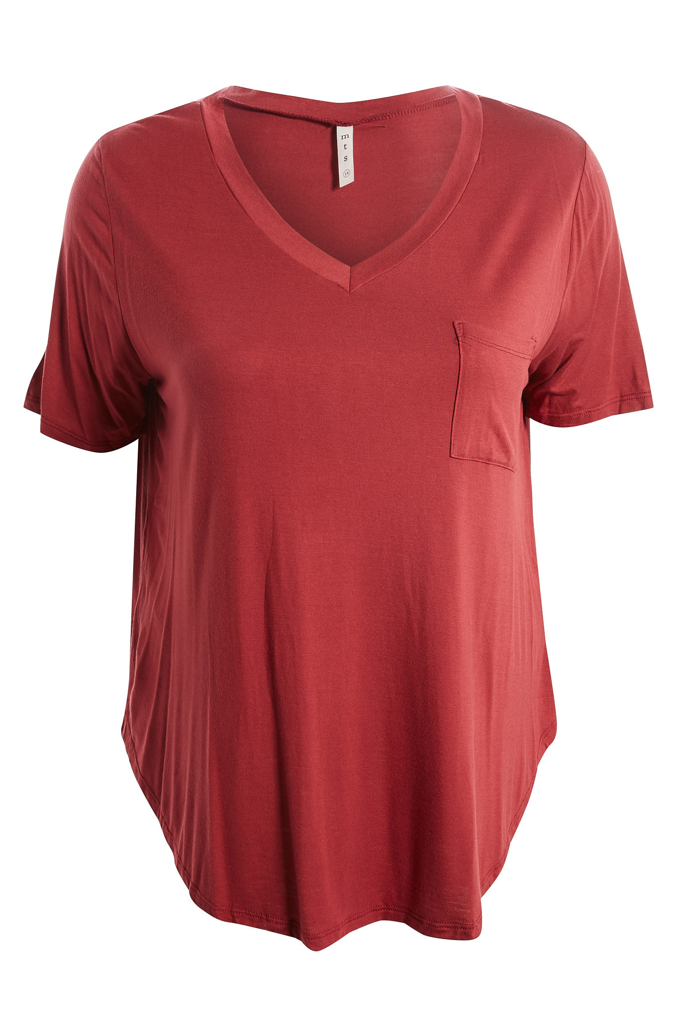 Bamboo V-Neck Tee With Front Pocket