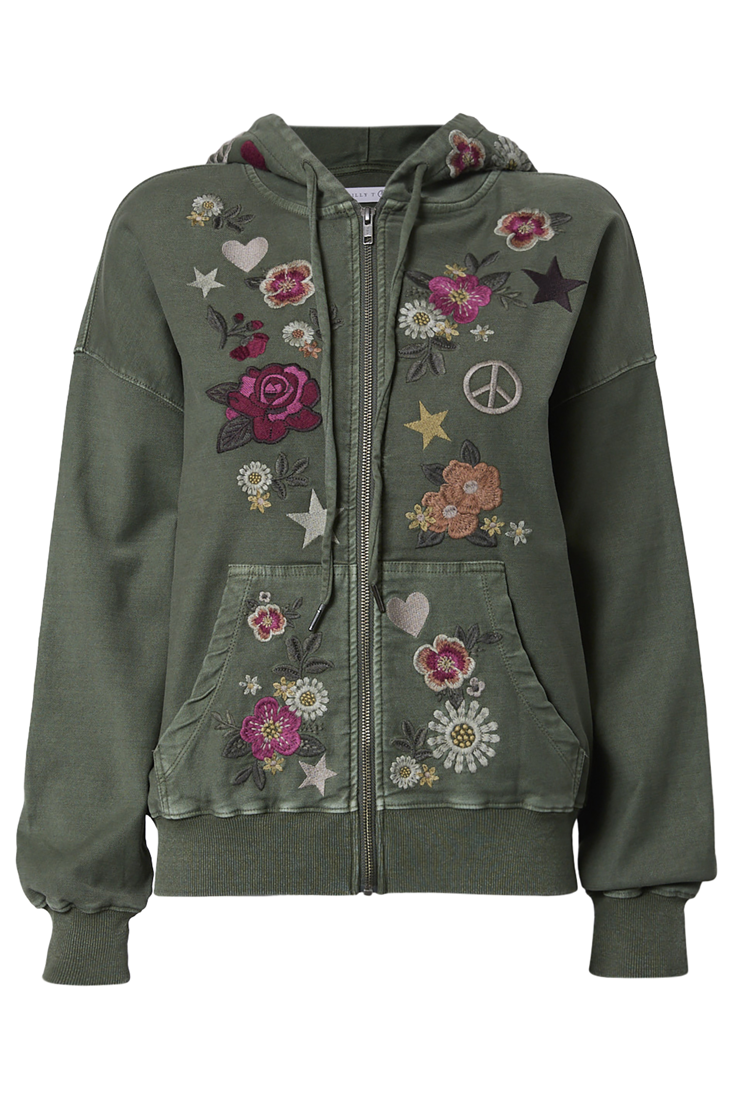 Floral Embroidered Hoodie